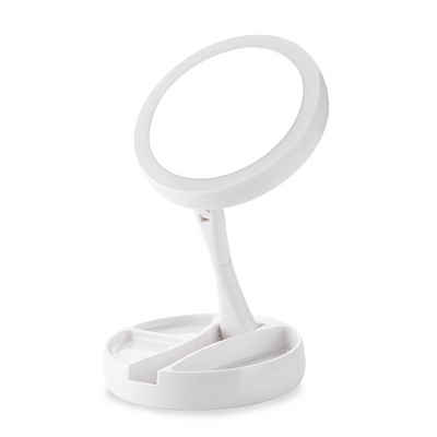 TWSOUL Kosmetikspiegel Doppelseitiger klappbarer Led-KosmetikspiegelMit USB-Kabel, Beidseitig klappbarer Schminkspiegel mit LED