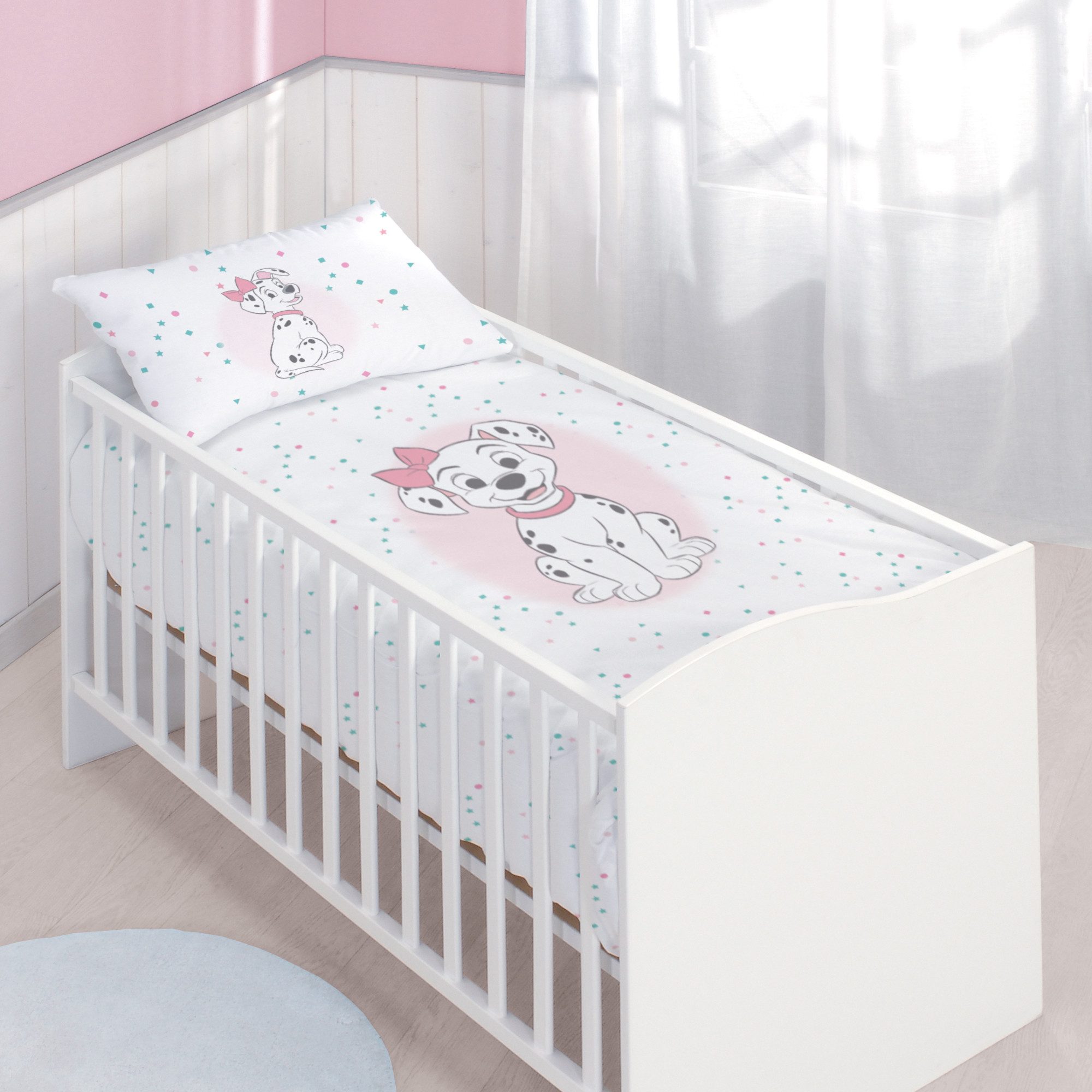 CTI Babybettwäsche Baby Wende Bettwäsche Disney Cat Marie 101 Dalmatiner, 2 teilig, Langlebig