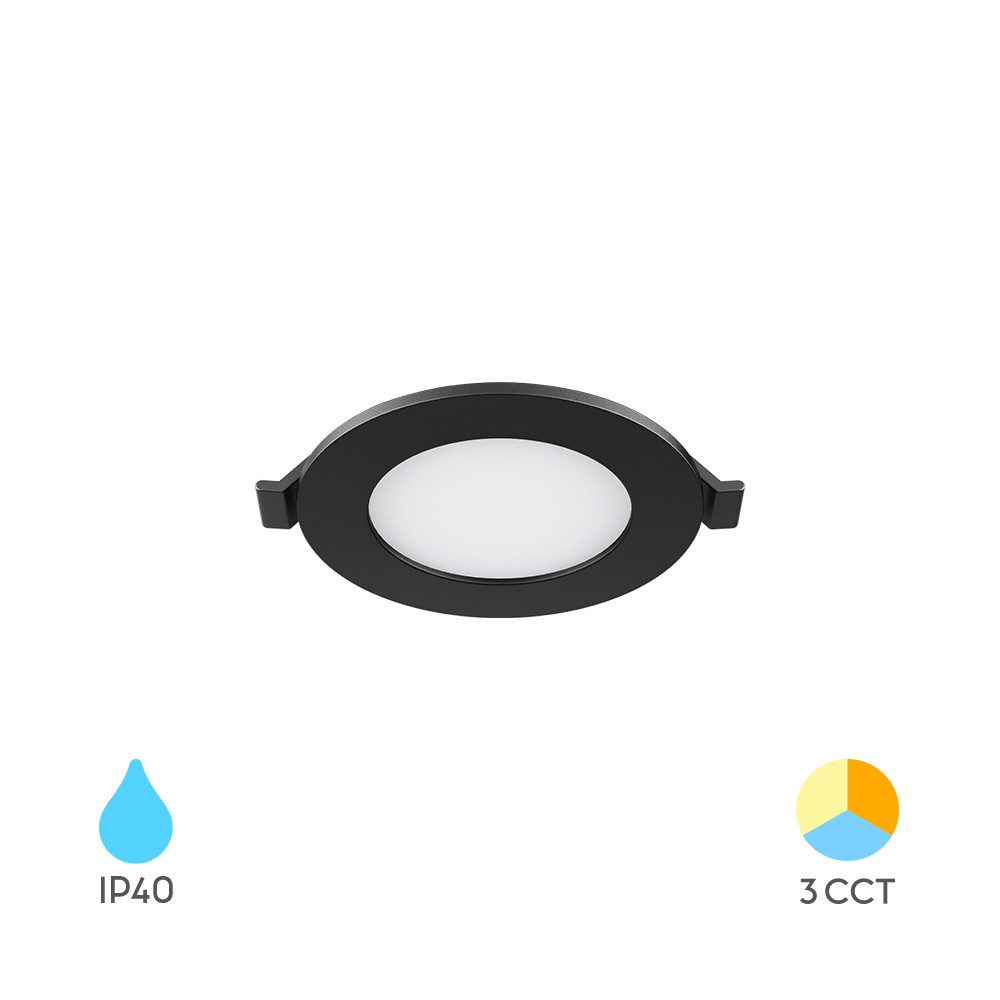 Braytron LED Einbaustrahler 3W LED Panel Einbauspot Einbaustrahler Deckenstrahler Flach I, LED fest integriert, Neutralweiß, Kaltweiß, Warmweiß