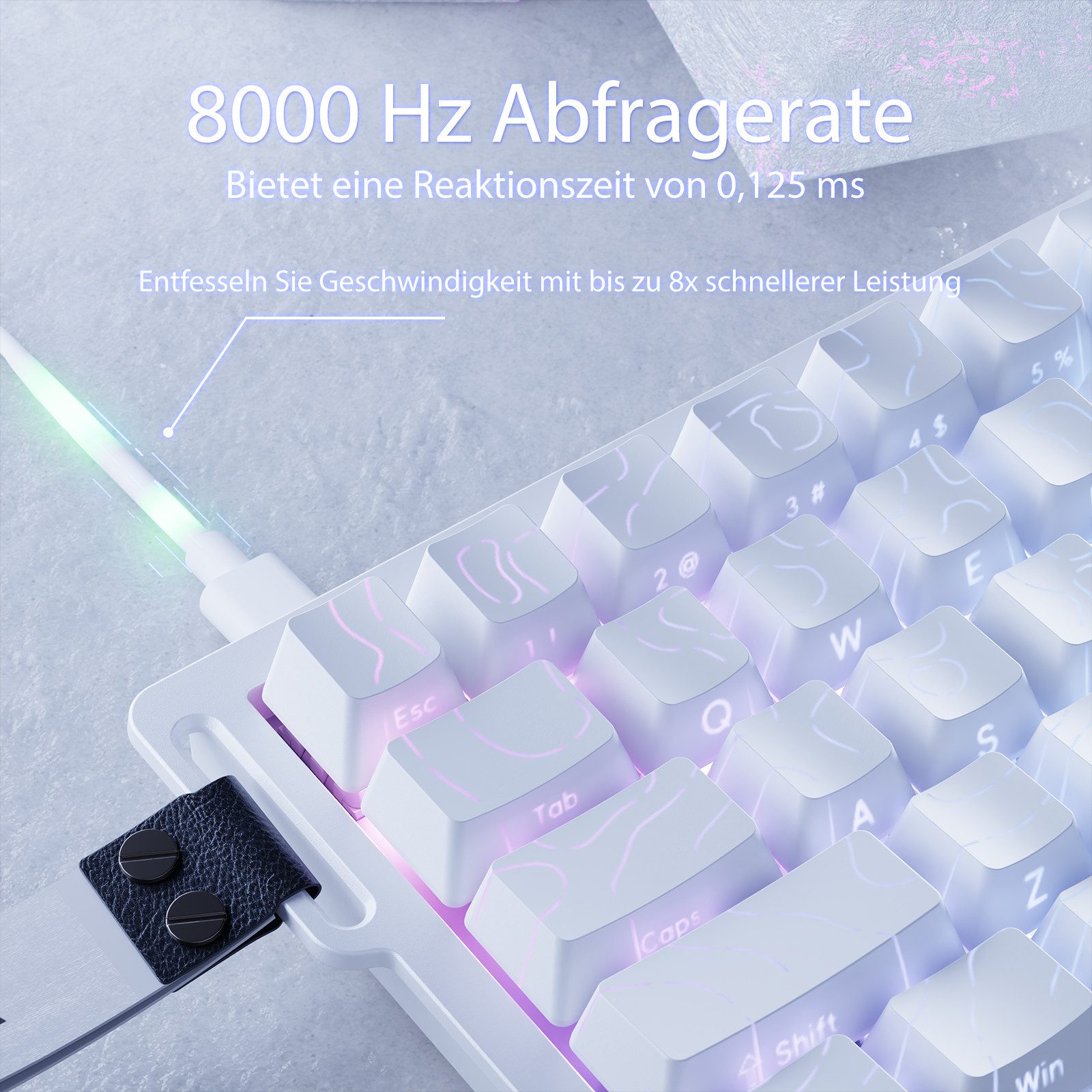 ATTACK SHARK X68 HE 8KHz Rapid Trigger Gaming-Tastatur, 0,01mm,RGB Gaming-Tastatur (Kabelgebunden Hall-Effekt Magnetische Tastatur) – Bild 4 von 5