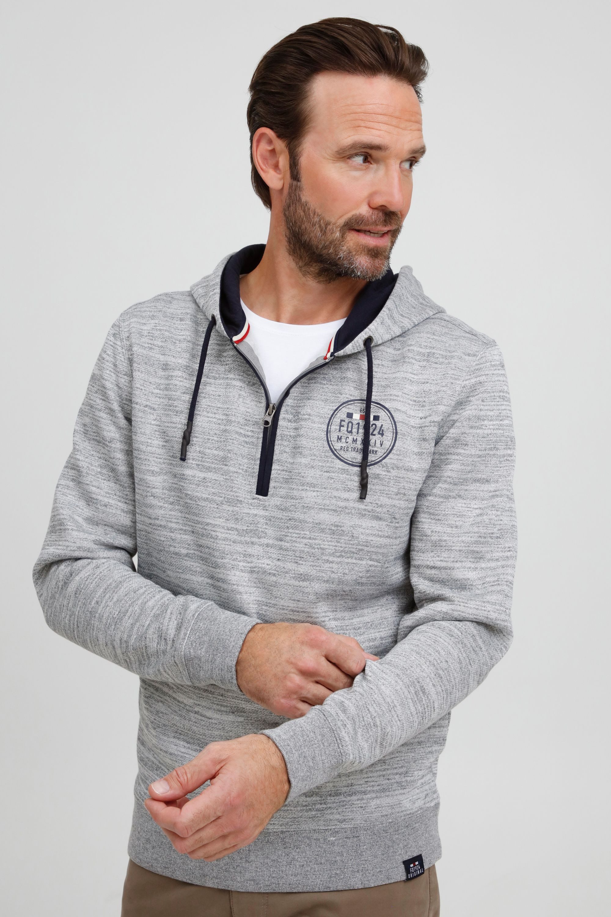 FQ1924 Hoodie FQGunar Kapuzenpullover mit kleinem Reißverschluss