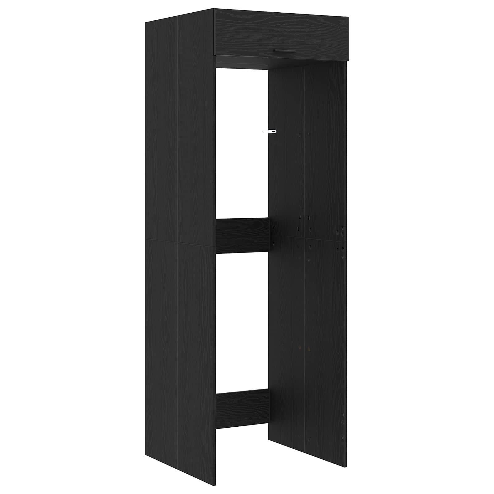 vidaXL Seitenschrank Waschmaschinen-Schrank Schwarz Eichen-Optik 67,5 x 68 x 200 cm (1-St)