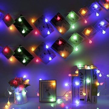 Alster Herz LED-Lichterkette Kugeln Außen- und Innendekoration LED, warmweiß oder bunt, E0224, für Garten Party Hochzeit Weihnachten, auch in bunt lieferbar