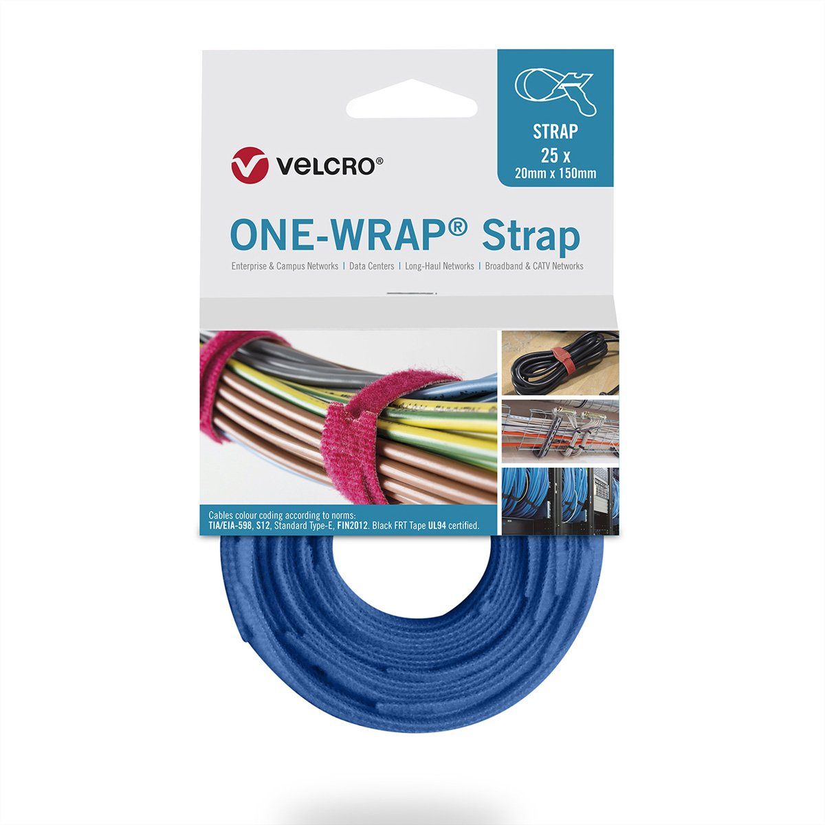 VELCRO Kabelbinder One Wrap® Strap 13mm x 200mm, 25 Stück VEL-OW64303
