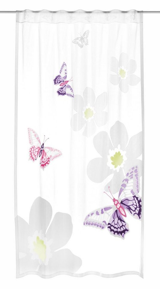 Schmetterling, Clever-Kauf-24 140x245cm, BxH Gardine Butterfly Fertigschal transparent,