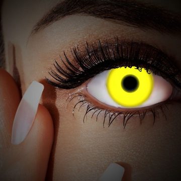 aricona Farblinsen Farbige Schwarzlicht Kontaktlinsen Neon Aricona Farblinsen Halloween UV Leuchten, ohne Stärke, 2 Stück