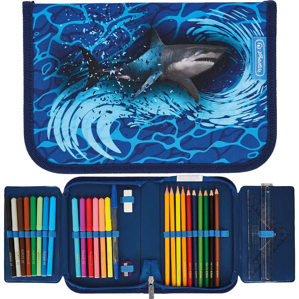 Herlitz Пеналы 31-teilig 2025 Jungen Blue Shark