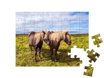 puzzleYOU Puzzle Island-Pferde in der Thundra von Island, 48 Puzzleteile, puzzleYOU-Kollektionen Pferde, Islandpferde