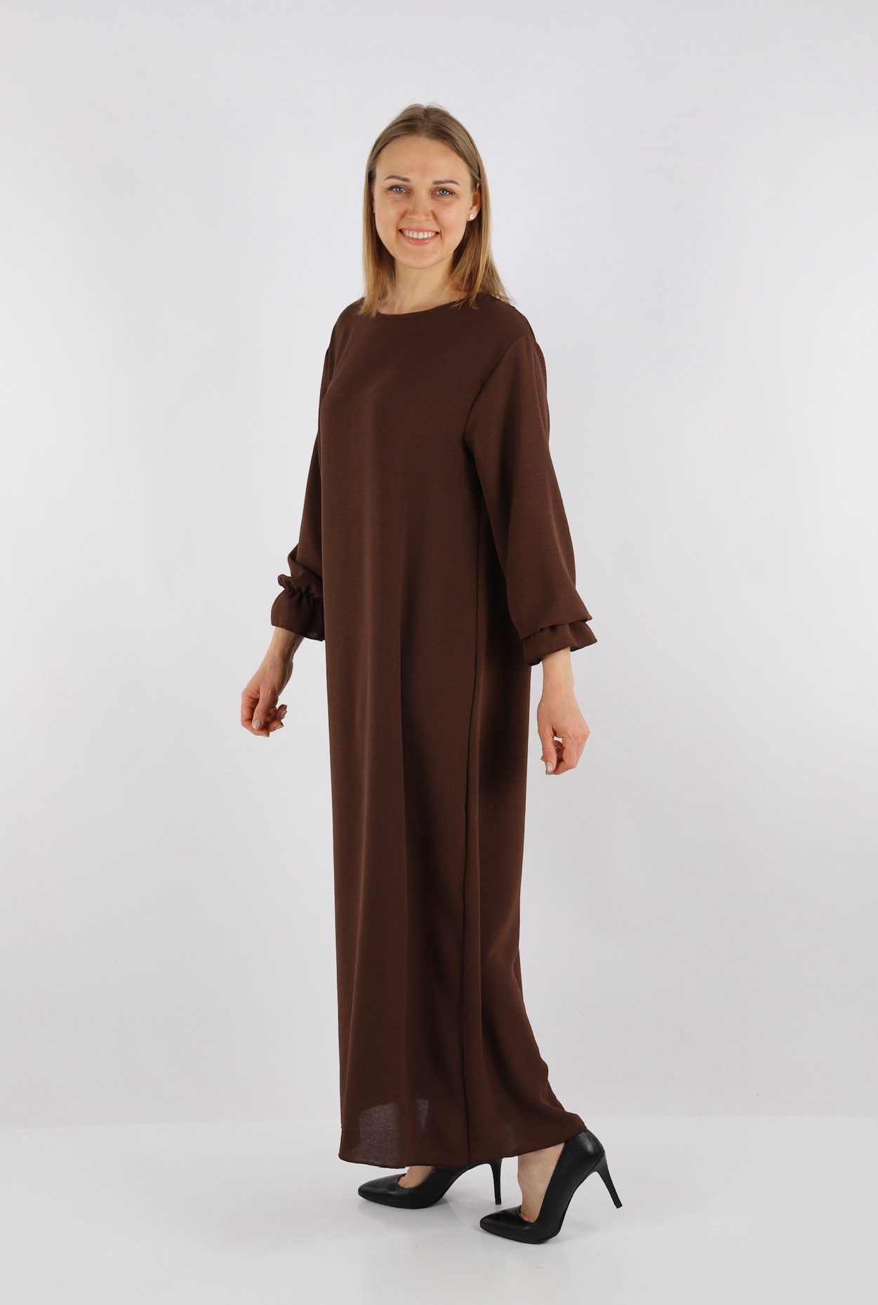 HELLO MISS Sommerkleid Elegantes Langarm Abaya Kleid aus Jazz Stoff Sommerk günstig online kaufen