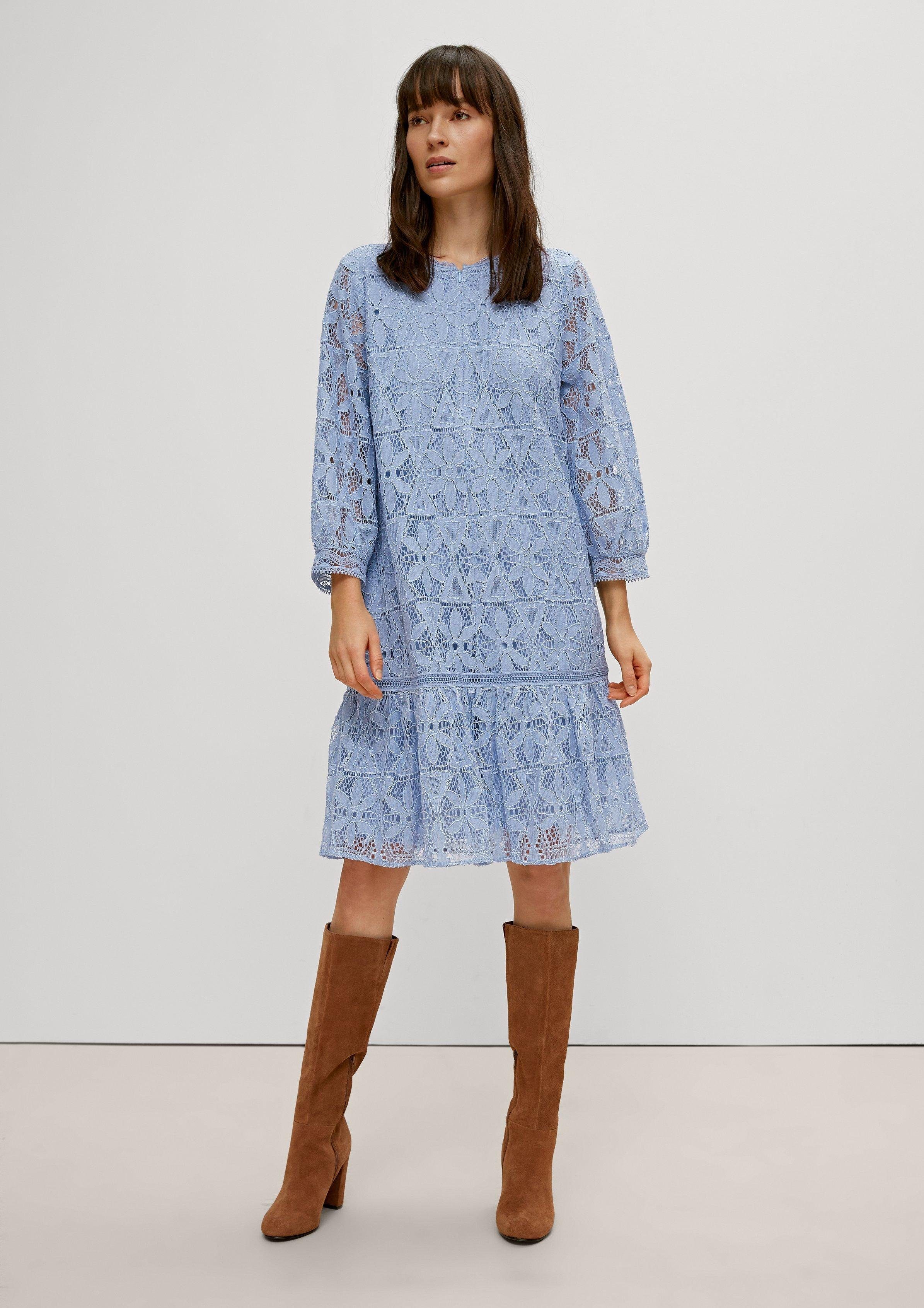 filigraner Comma aus Spitze Kleid blue sky Minikleid Kurzes
