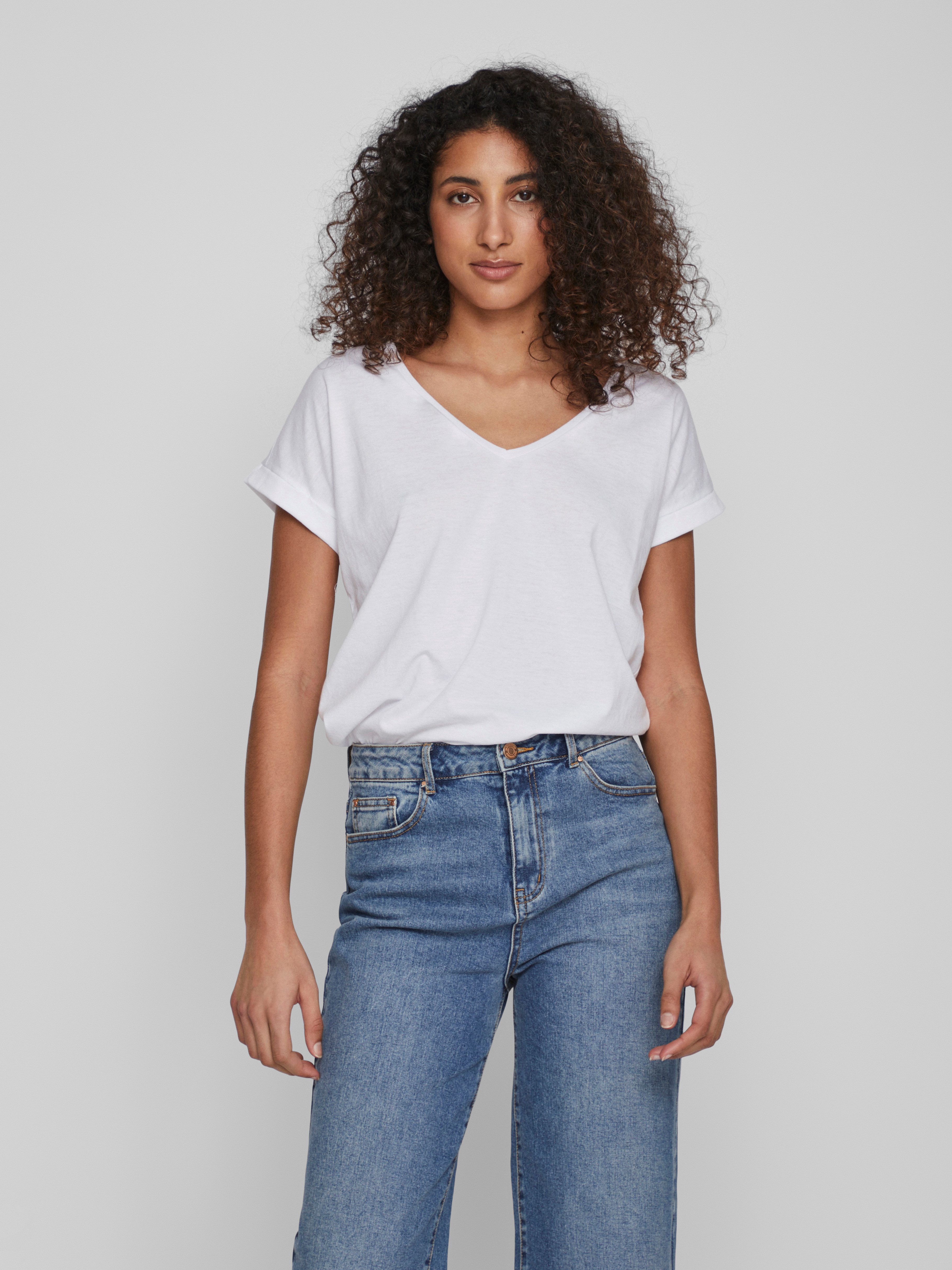 Vila V-Shirt VIDREAMERS NEW V-NECK T-SHIRT günstig online kaufen