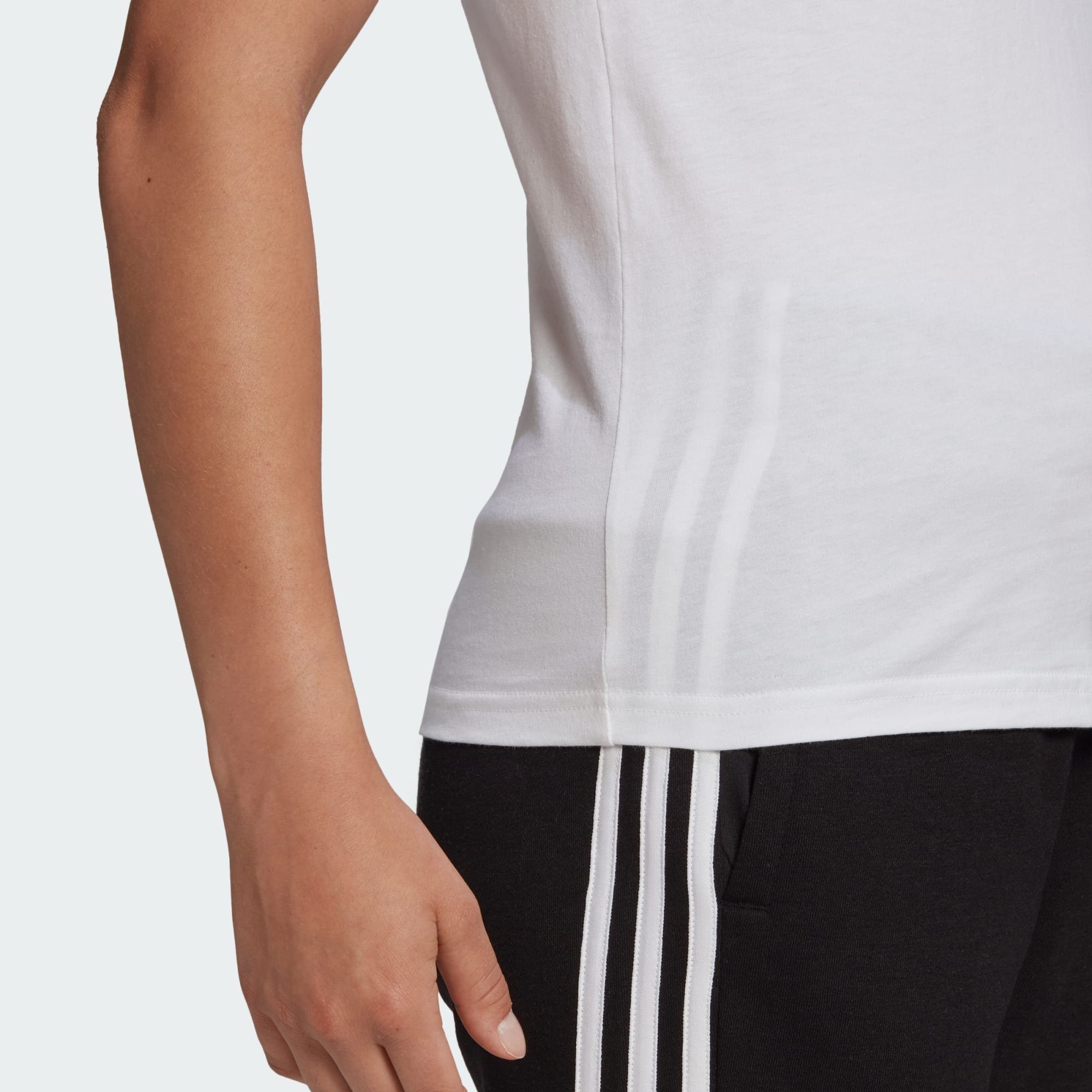 3-STREIFEN Sportswear adidas T-Shirt White / Black T-SHIRT LOUNGEWEAR SLIM ESSENTIALS
