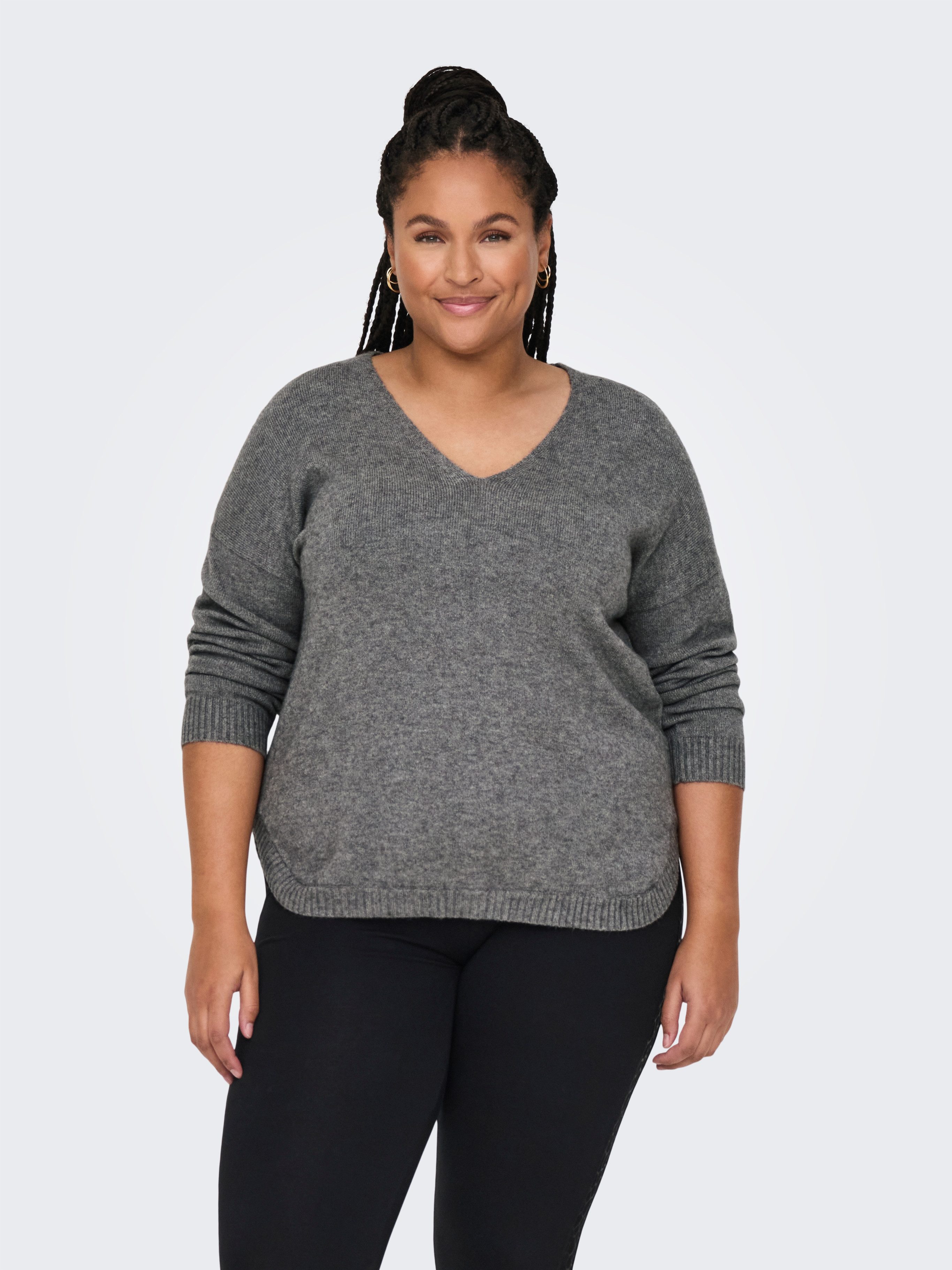 ONLY CARMAKOMA V-Ausschnitt-Pullover CARMARGARETA LS PULLOVER günstig online kaufen