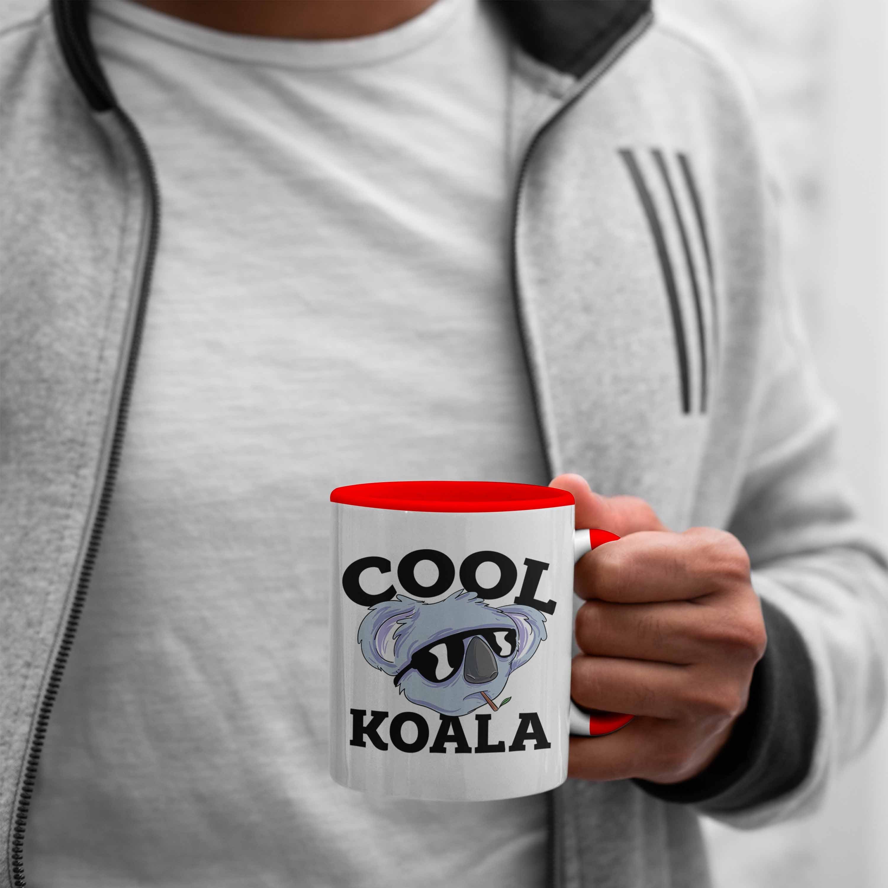 Koala Tasse für Koala-Liebhaber Rot Tasse Trendation Geschenkidee Tasse Koala-Aufdruck