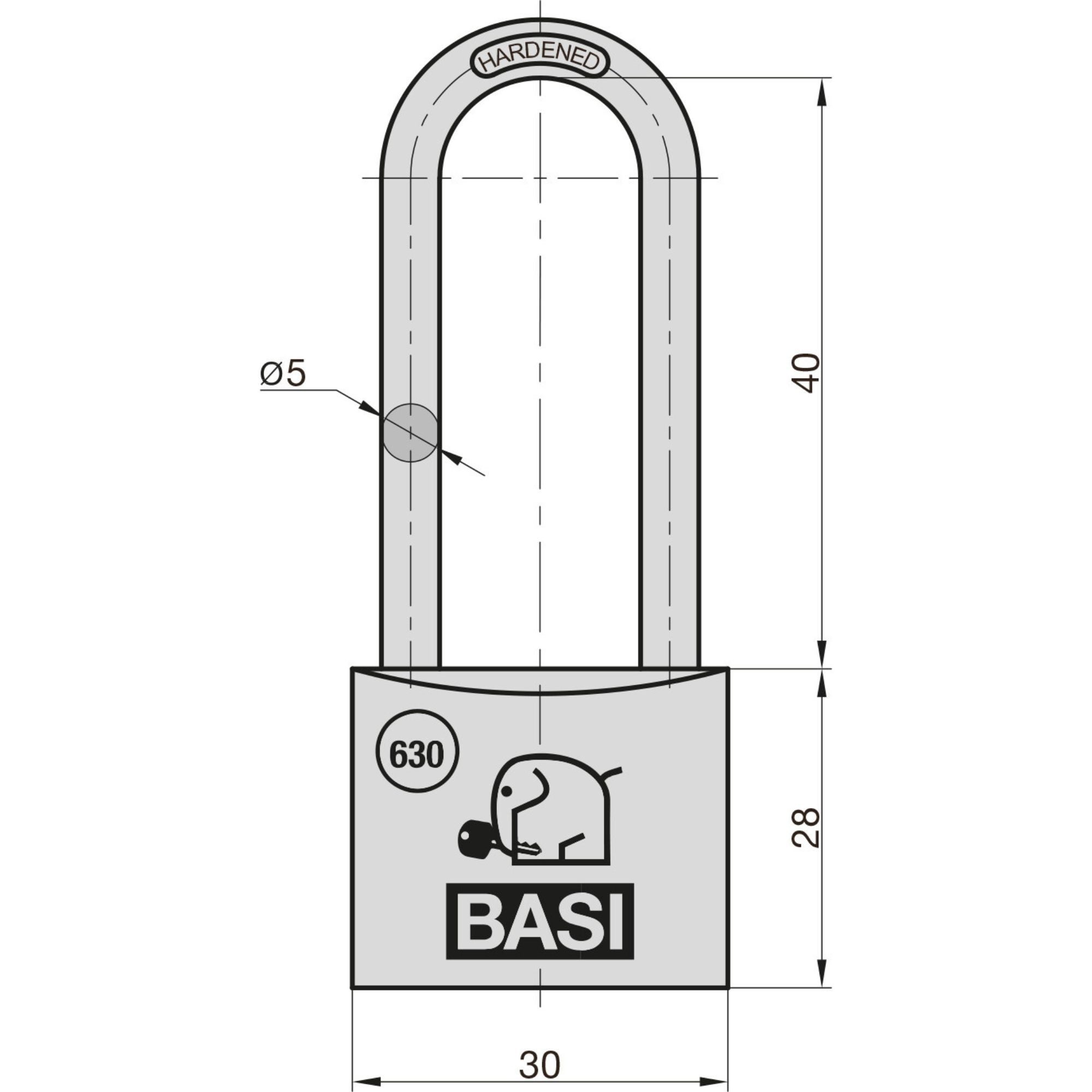 BASI Vorhängeschloss Vorhangschloss, (Spar-Set, 1-tlg), Breite 30 mm, Höhe Bügel 40 mm, Aluminium, 2 Schlüssel, GL