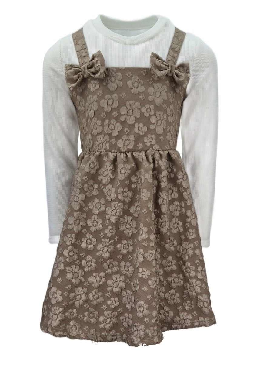 Girls Fashion 2-in-1-Kleid Mädchen Kleid mit Langarmshirt und Tasche K9751e