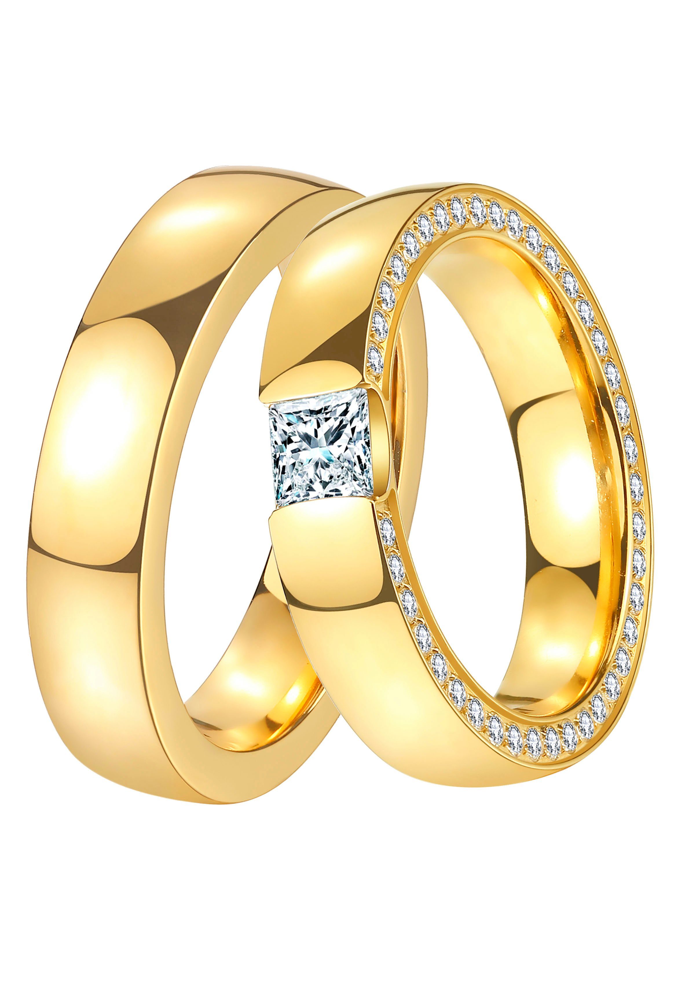 DOOSTI Trauring Schmuck Geschenk Edelstahl Trauring Ehering Partnerring LIE günstig online kaufen