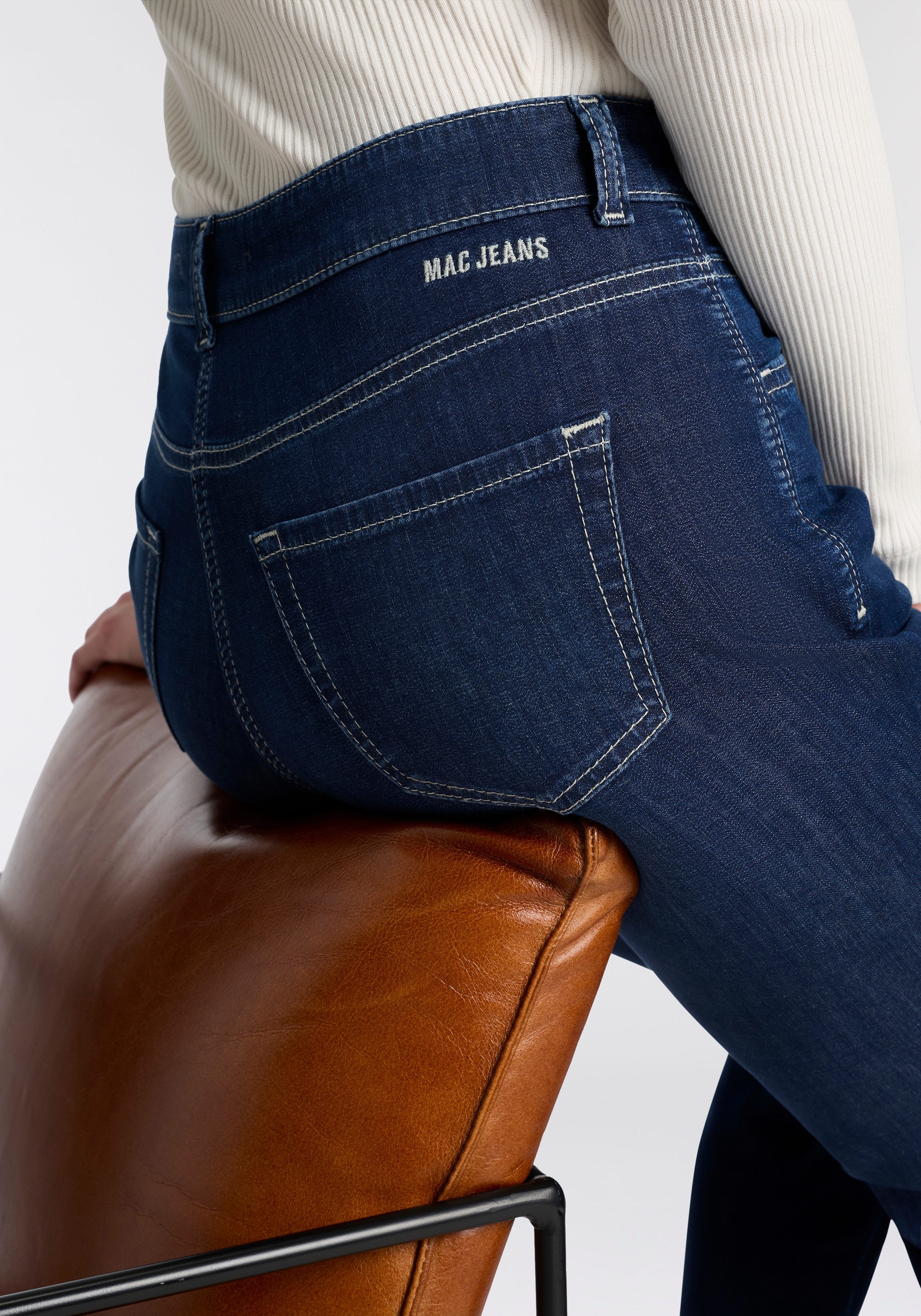 MAC Ankle-Jeans Slim 7/8 Kontrastfarbene Nähte