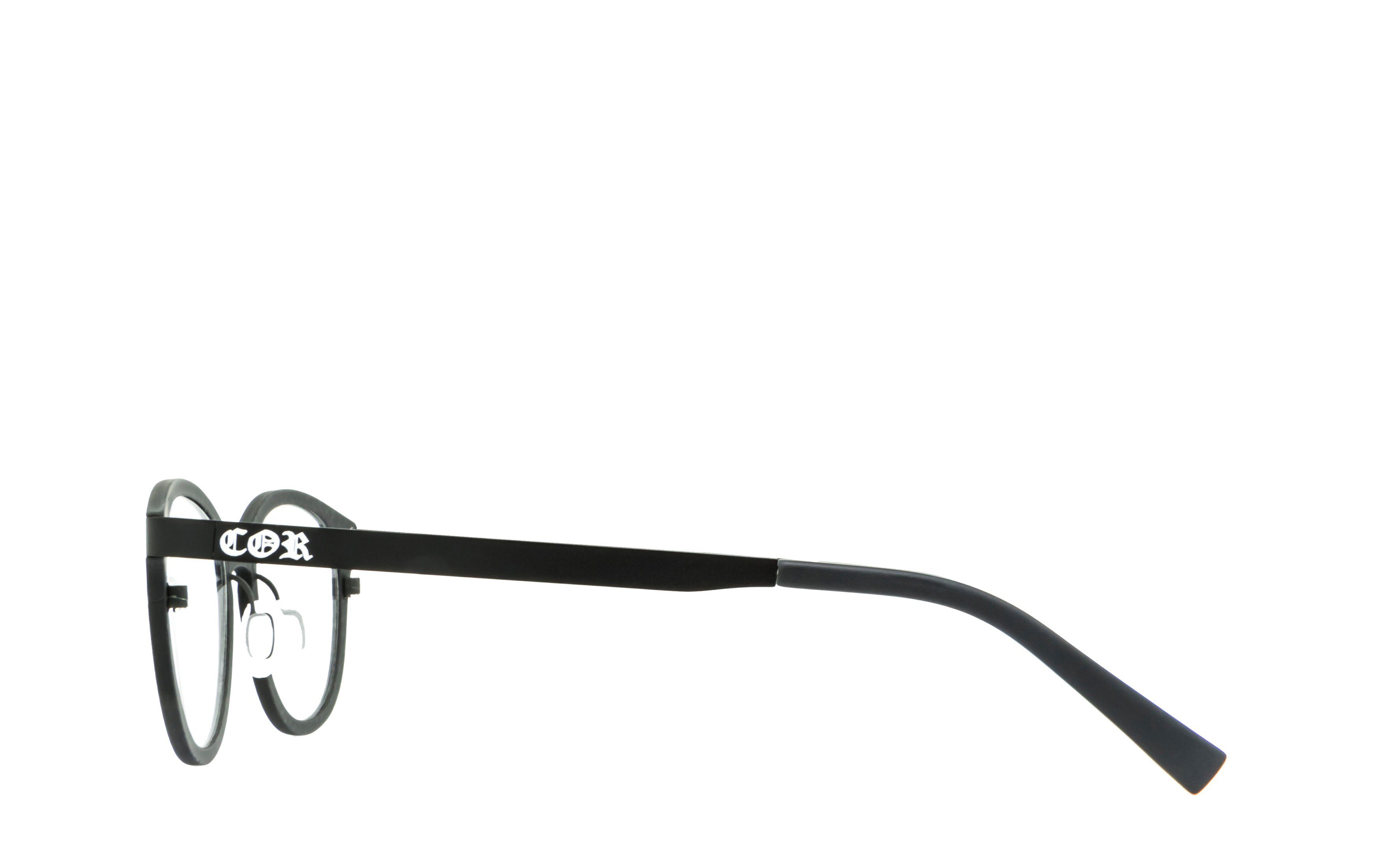 COR Brille COR069b, Carbon Brillengestell mit Holz-Look