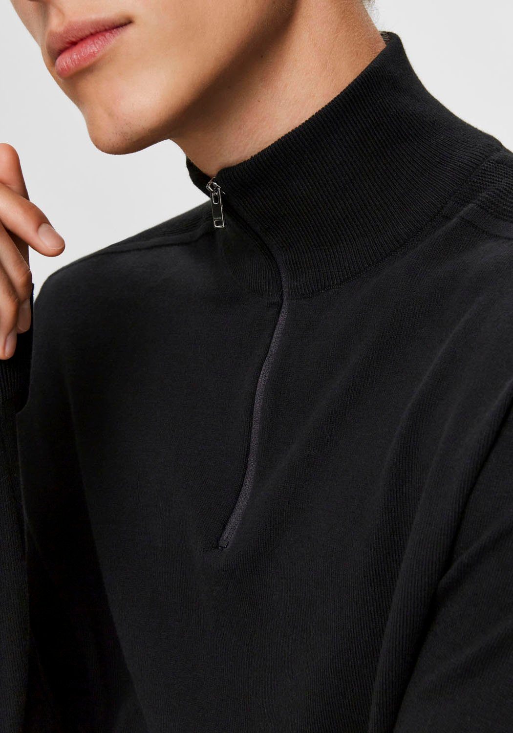 Selected Troyer SLHBERG HALF ZIP CARDIGAN NOOS Baumwolle, regular fit günstig online kaufen