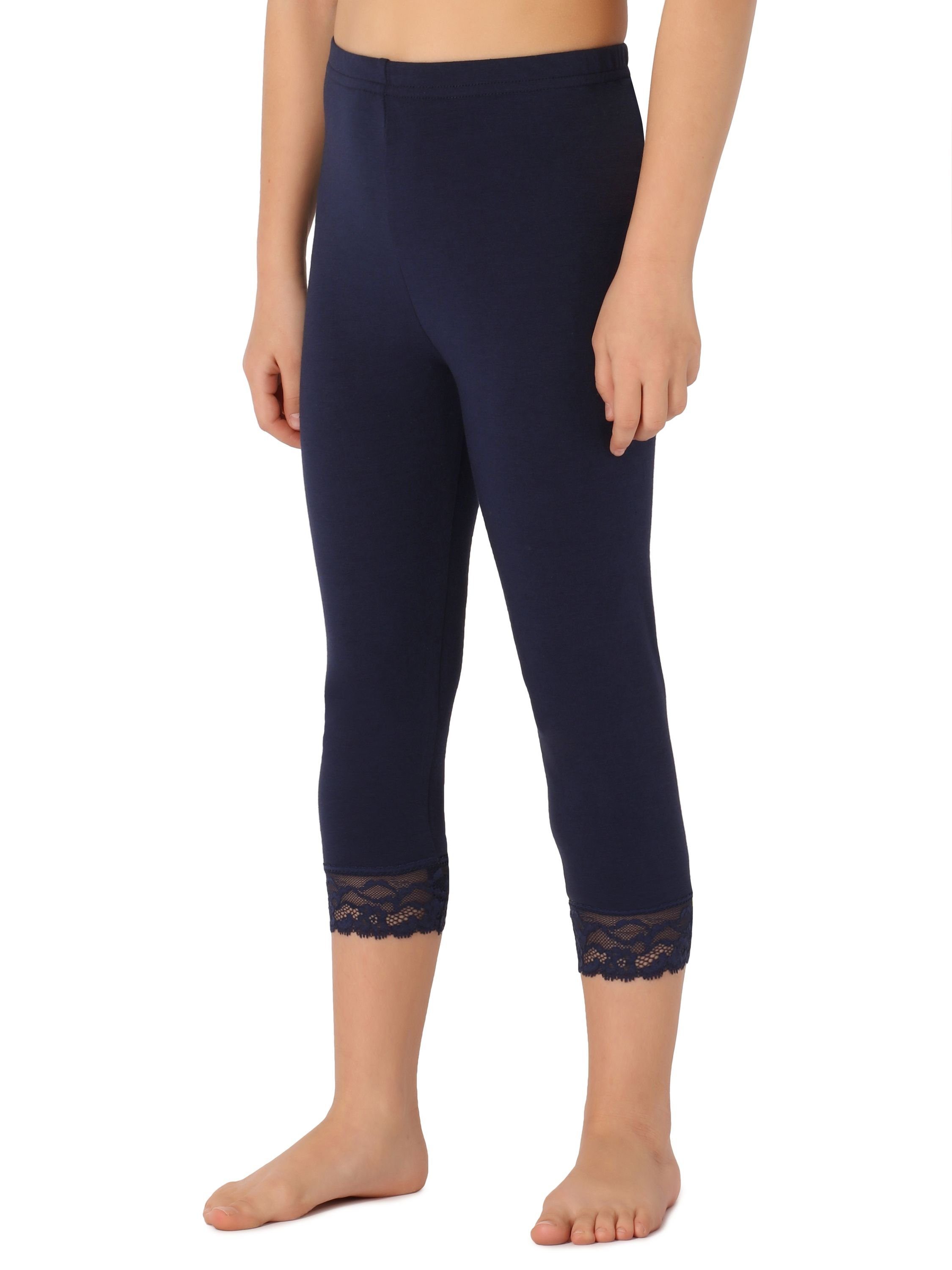 Leggings Leggings Style MS10-293 elastischer Mädchen Merry Bund Marineblau 3/4 Capri (1-tlg)