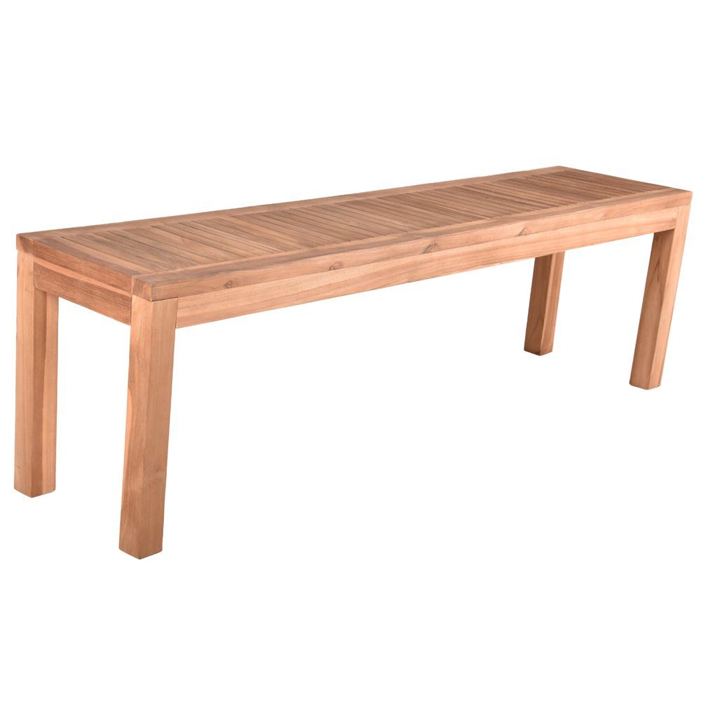Lomadox Gartenbank GAZA-120, Bank aus Teakholz massiv, 3-Sitzer, ca. 150x45x35 cm