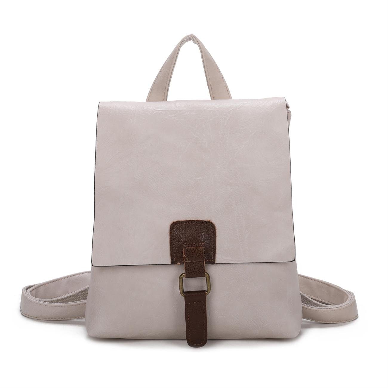 Rucksack Damen Schultertasche Backpack Umhängetasche CrossBody Leder Optik Bag