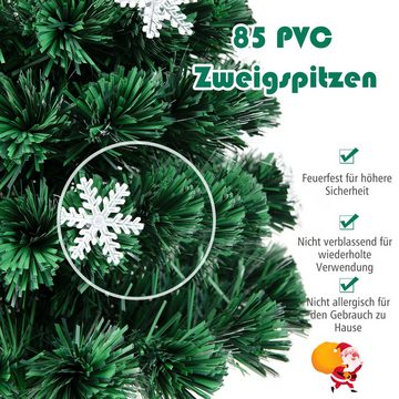 COSTWAY Künstlicher Weihnachtsbaum, mit 85 PVC Nadeln, 12 LEDs, Sternspitze