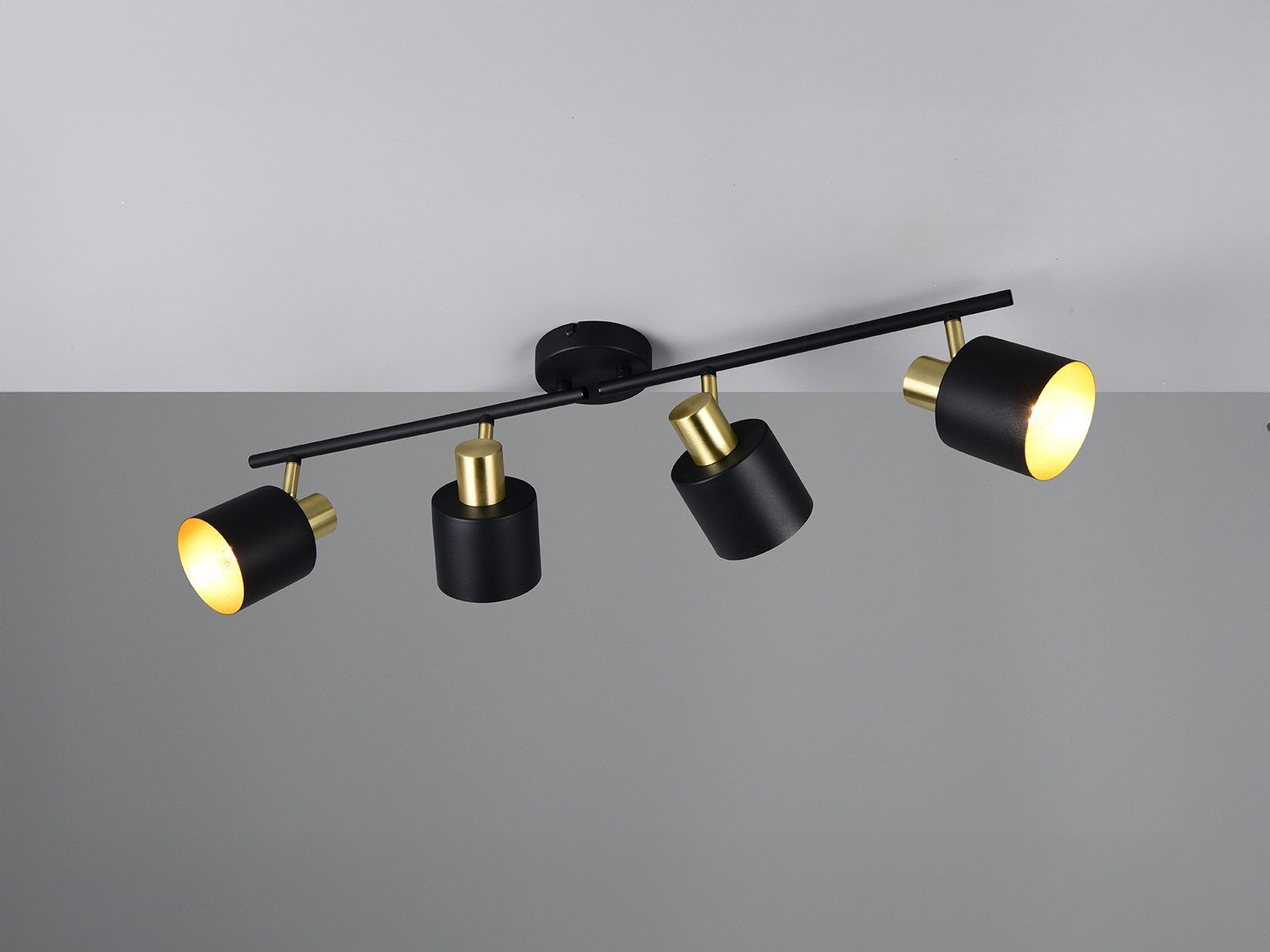 TRIO Leuchten LED Deckenstrahler 4-flammig aus Metall, Breite 78cm, Dimmfunktion, LED wechselbar, Warmweiß, Strahler innen, Lampenschirme schwenkbar inkl. dimmbaren Leuchtmitteln
