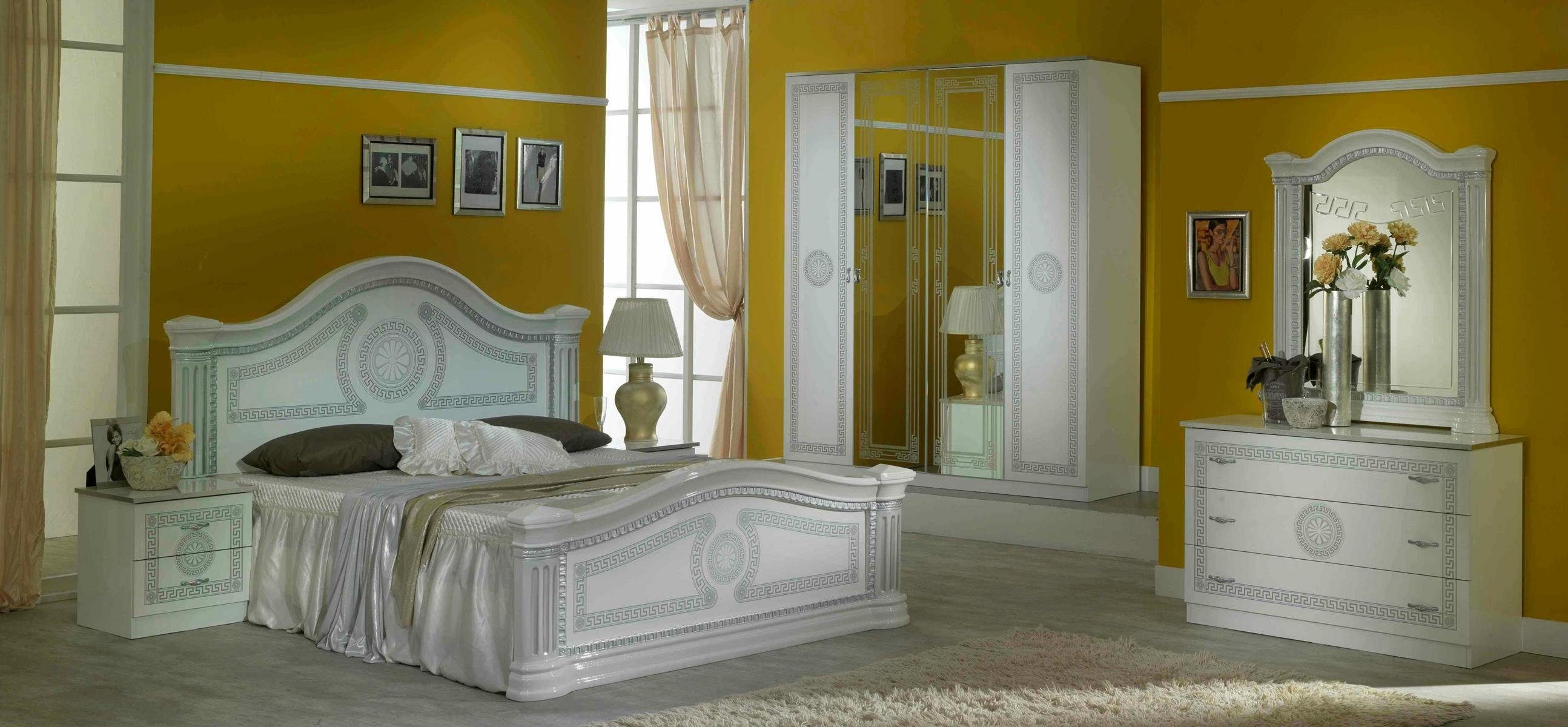 3tlg. Luxus Nachttisch Betten Schlafzimmer Bett 2x Schlafzimmer-Set Design Klassischer JVmoebel