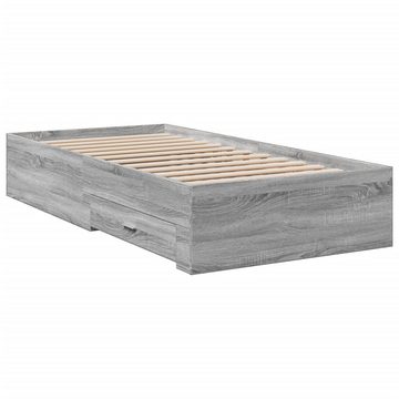 vidaXL Bett Bettgestell mit Schubladen Grau Sonoma 90x190 cm Holzwerkstoff