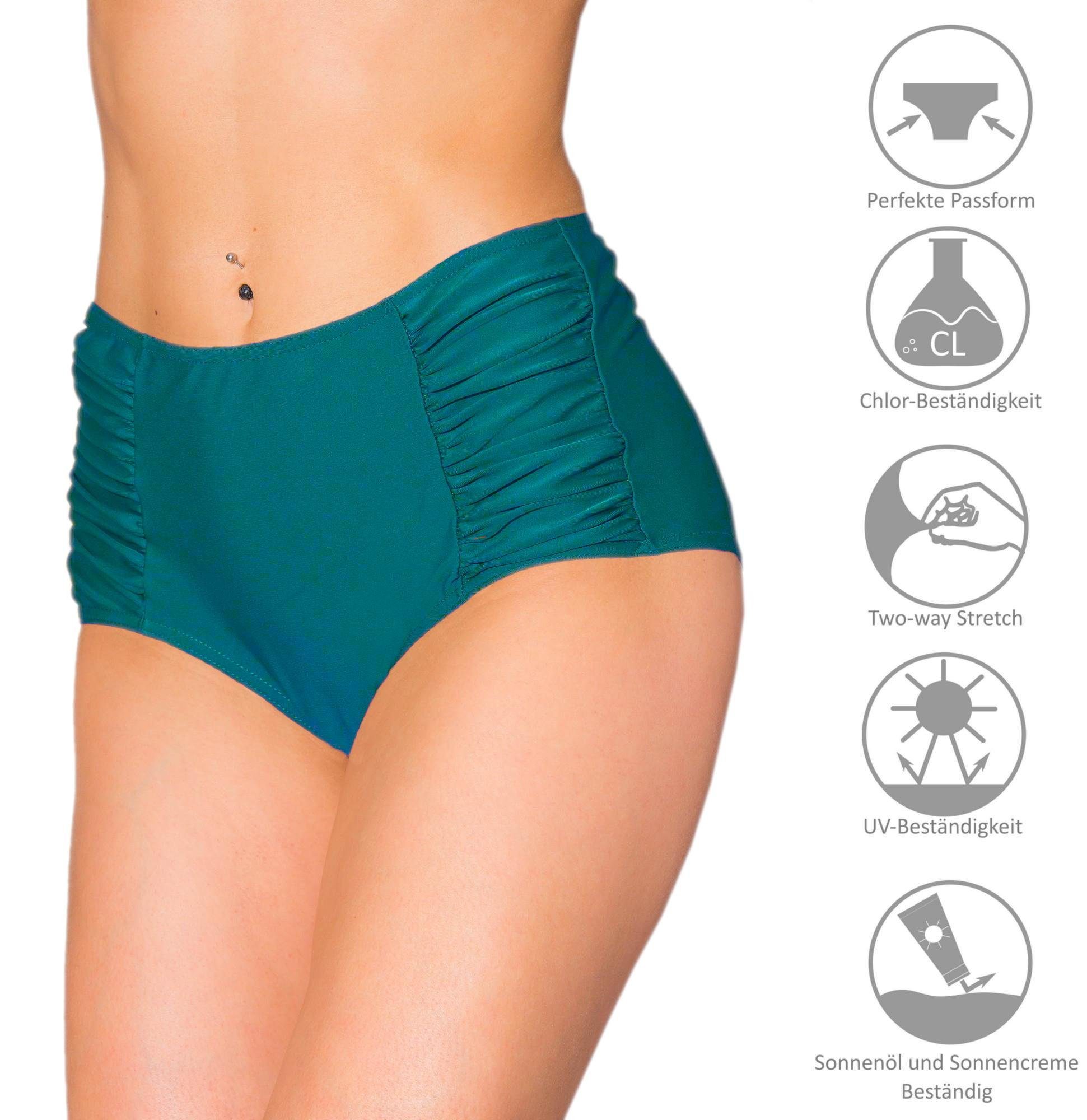 Aquarti Bikini-Hose Aquarti Damen Bikinihose mit Hoher Taille und Raffung – Bild 5 von 5