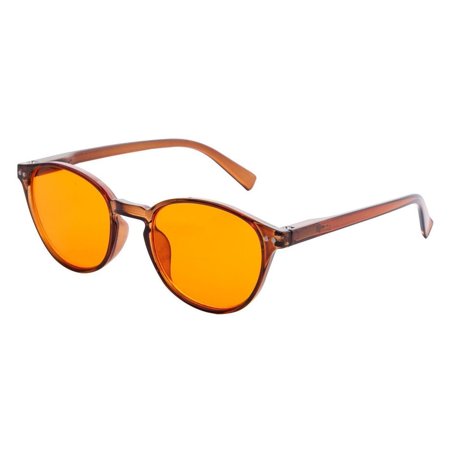 LuxusKollektion Brille Blaulichtblock Brille rund Braun/Orange