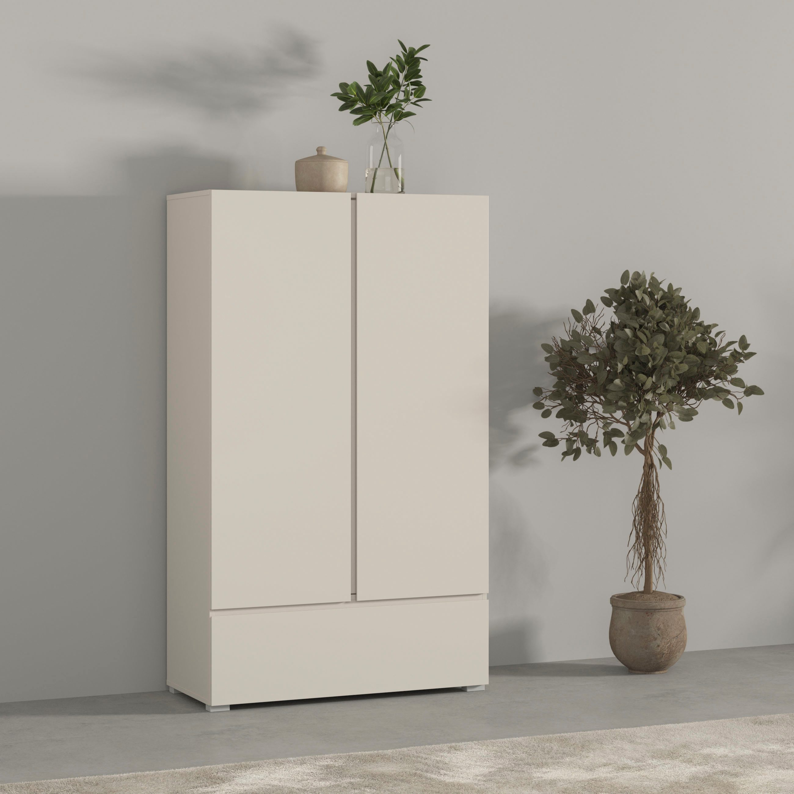 OTTO home Mehrzweckschrank Metric,Breite 89 cm, Highboard, Universalschrank, Garderobe Waescheschrank mit viel Stauraum, Einlegeböden verstellbar