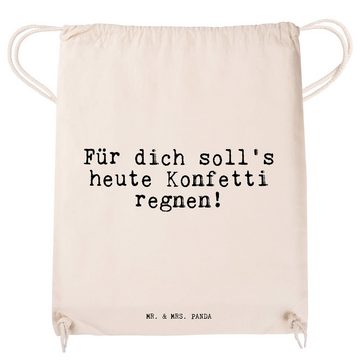 Mr. & Mrs. Panda Sporttasche Für dich soll's heute... - Transparent - Geschenk, Freund, Sporttasch (1-tlg)