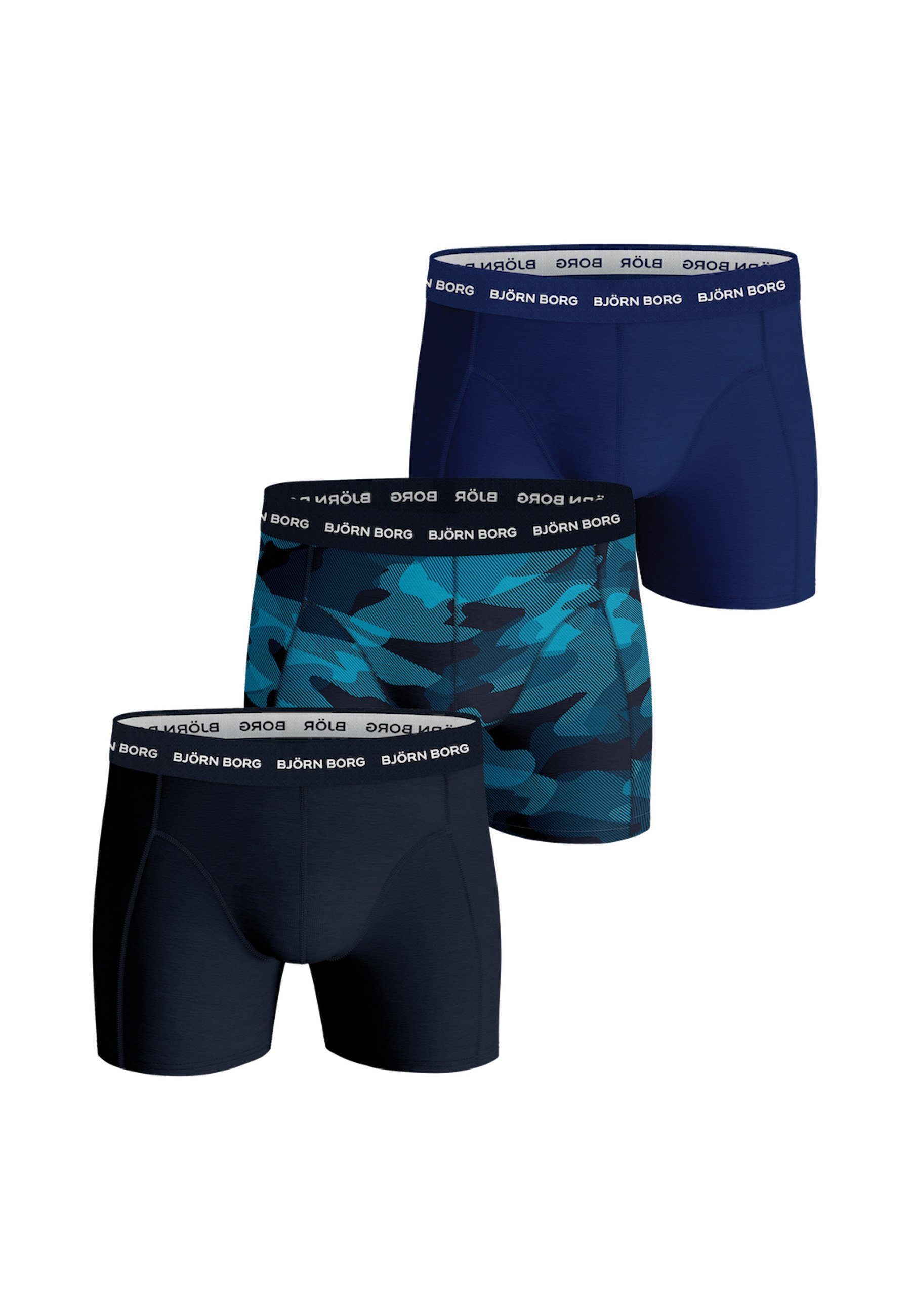 Björn Borg Boxershorts Shorts 3 Pack SHADELINE ESSENTIAL SHORTS Boxer blau/camouflage