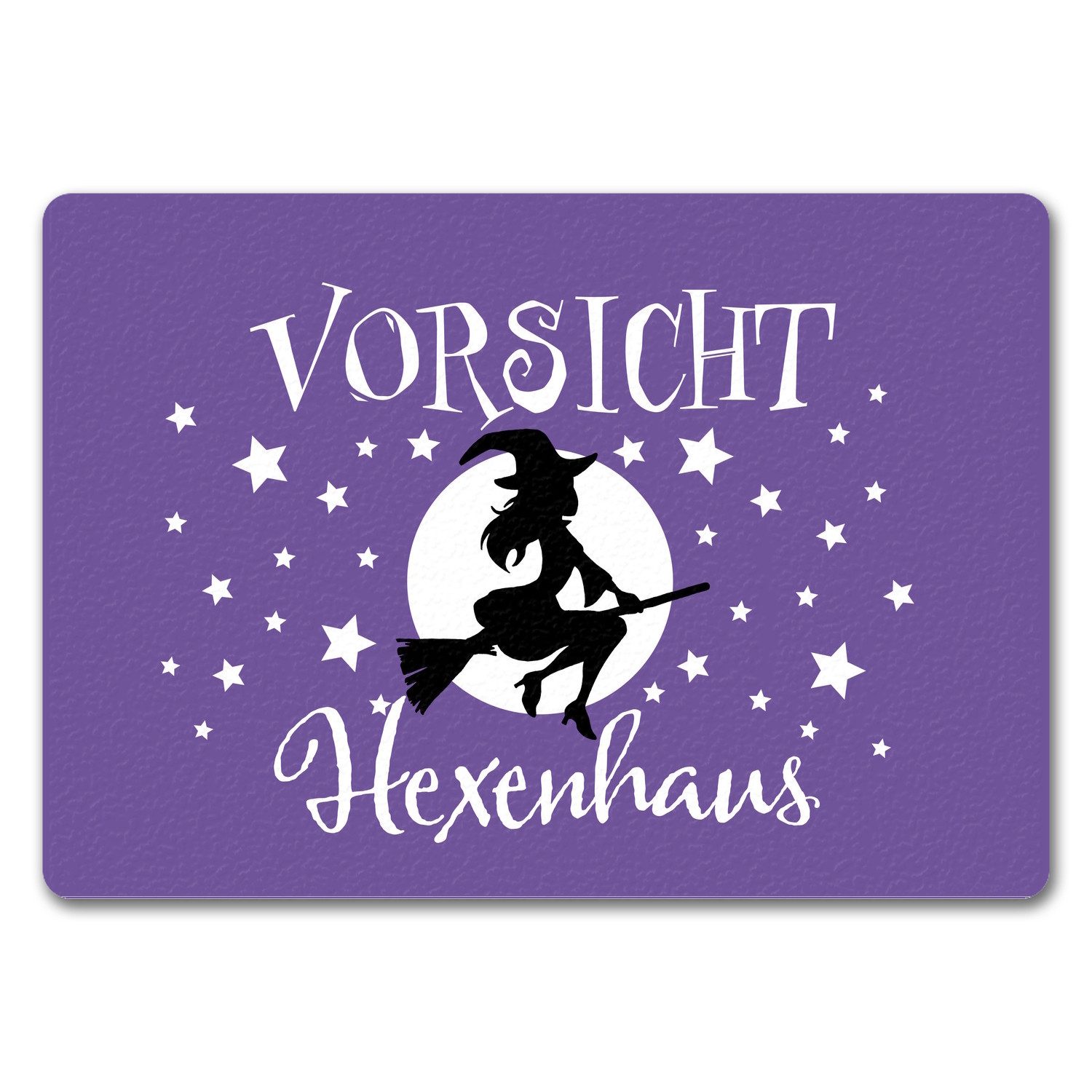 Fußmatte Vorsicht Hexenhaus Fußmatte in 35x50 cm ohne Rand