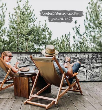 MyMaxxi Sichtschutzelement Balkonbanner Paris Skizze Balkon Sichtschutz Garten