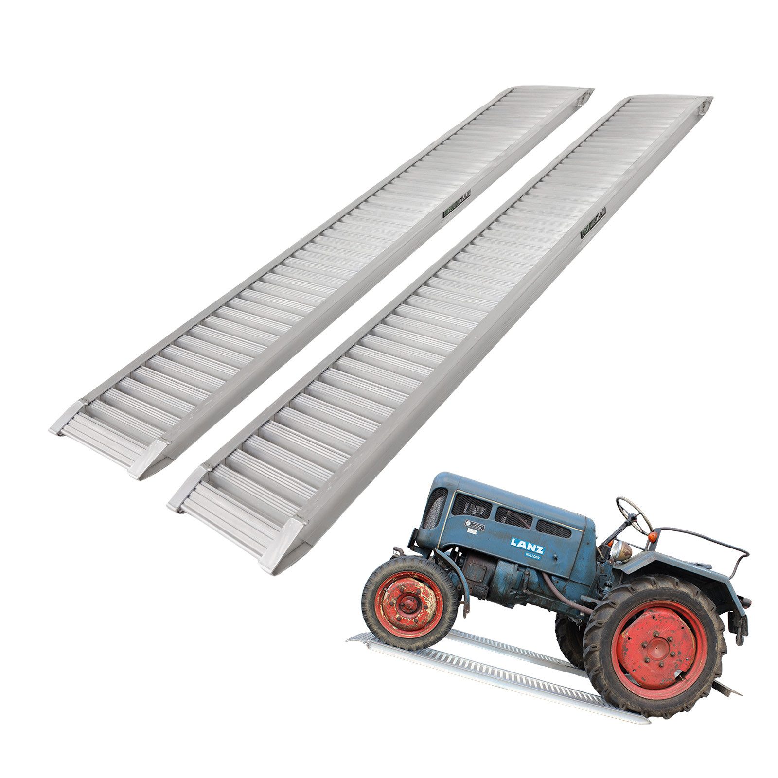 TRUTZHOLM Auffahrrampe Schwerlastrampe 200cm Traglast 2t Alu grau Verlade Rampe Verladerampen (2-St., 2er Set)
