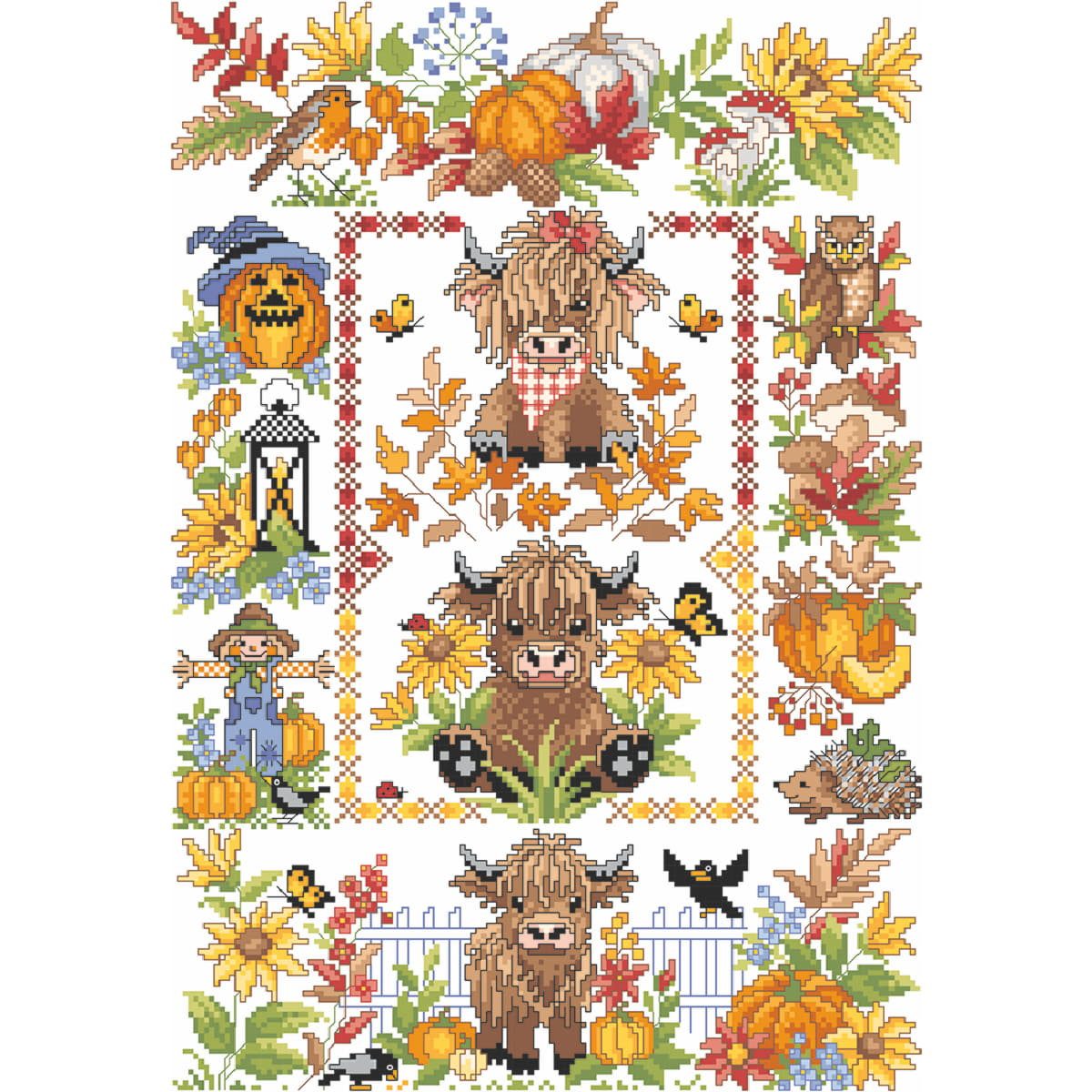 Lindner´s Kreuzstiche Kreativset Lindner´s Kreuzstich Zählmuster Vorlage "Highland Herbst", 159, (embroidery kit by Marussia)