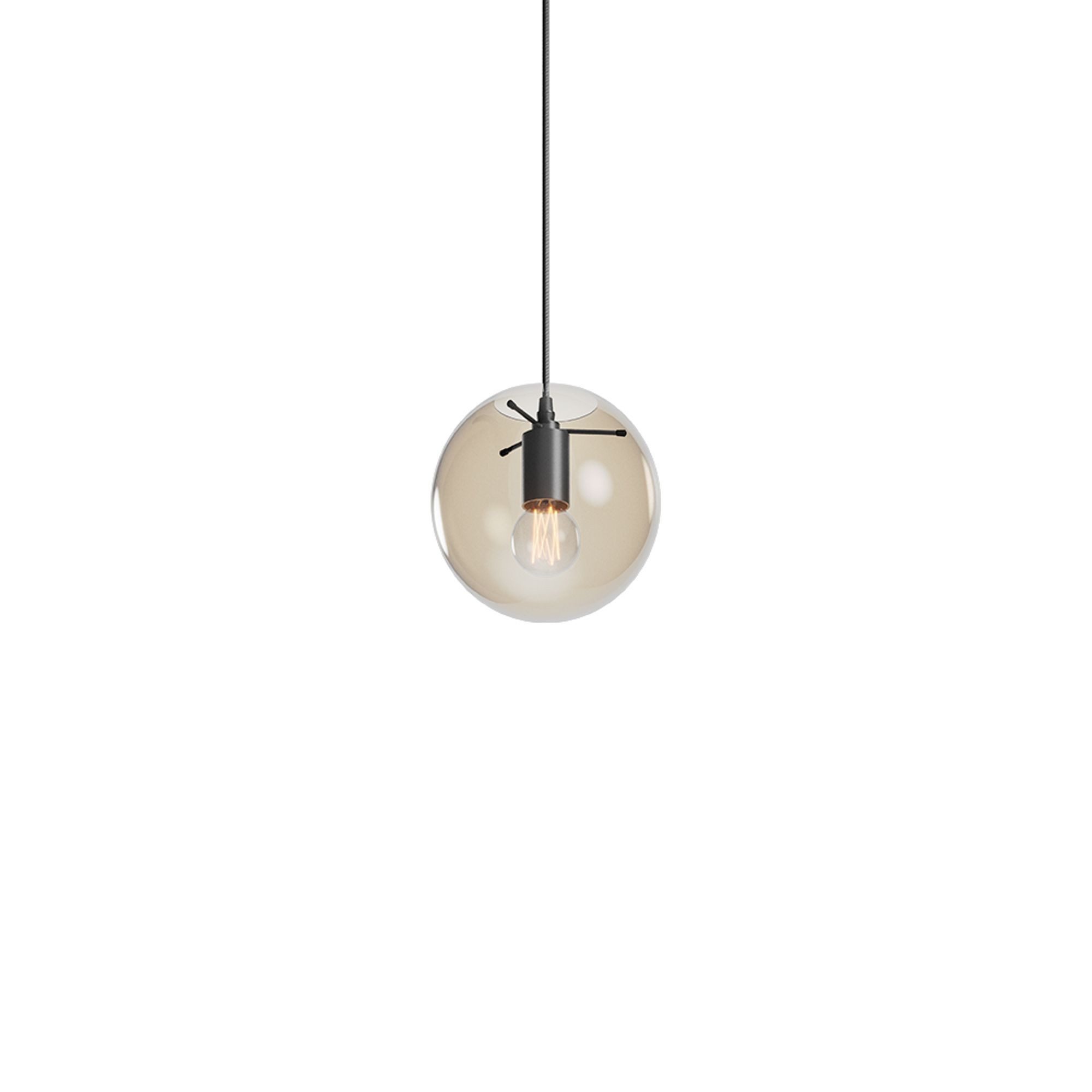 s.luce Pendelleuchte Hängeleuchte Orb Glaskugel Schwarz/Rauch