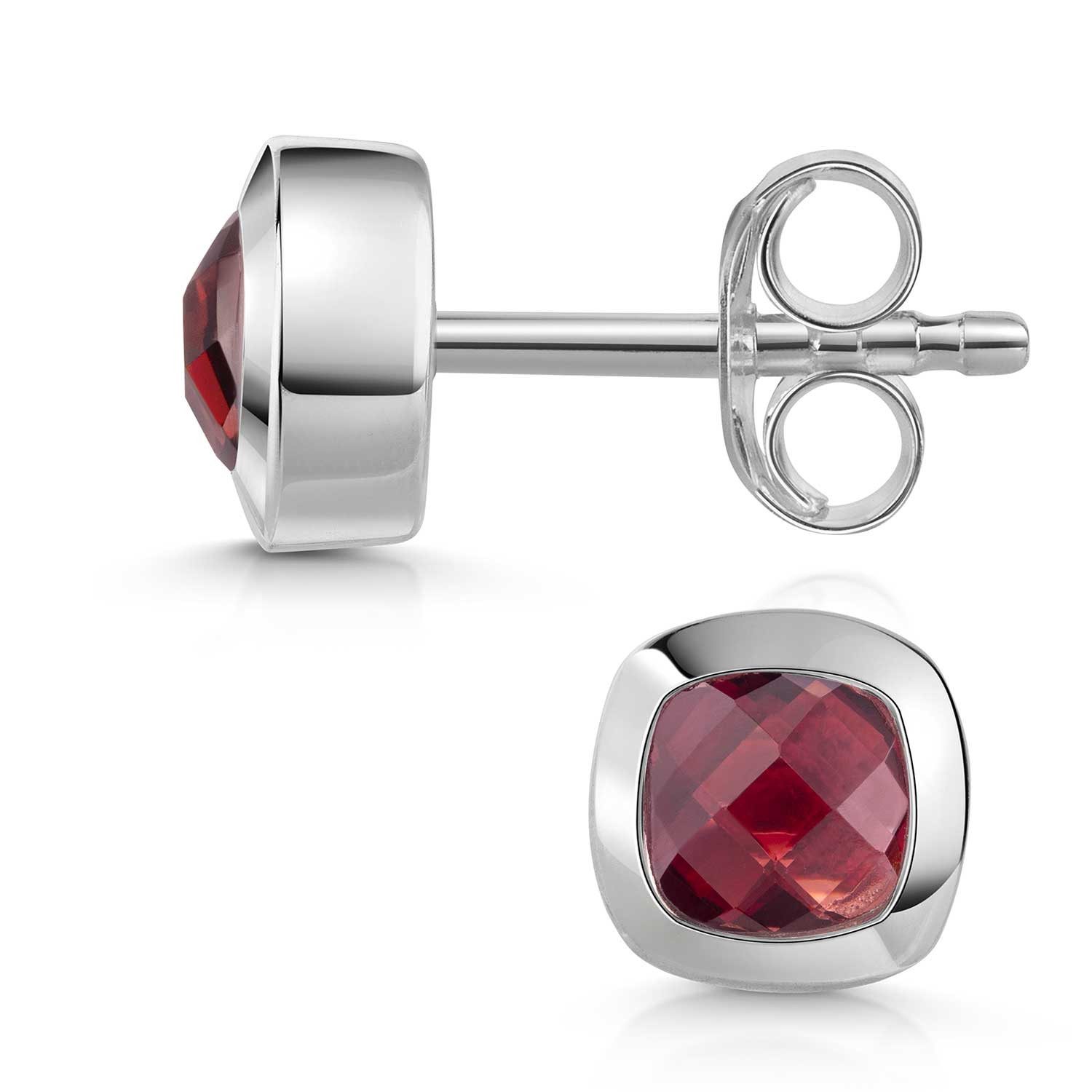 Materia Paar Ohrstecker Edelstein Granat rot günstig online kaufen