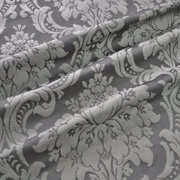 Stofferia Stoff Dekostoff Taft Jacquard Damask Grau, Meterware