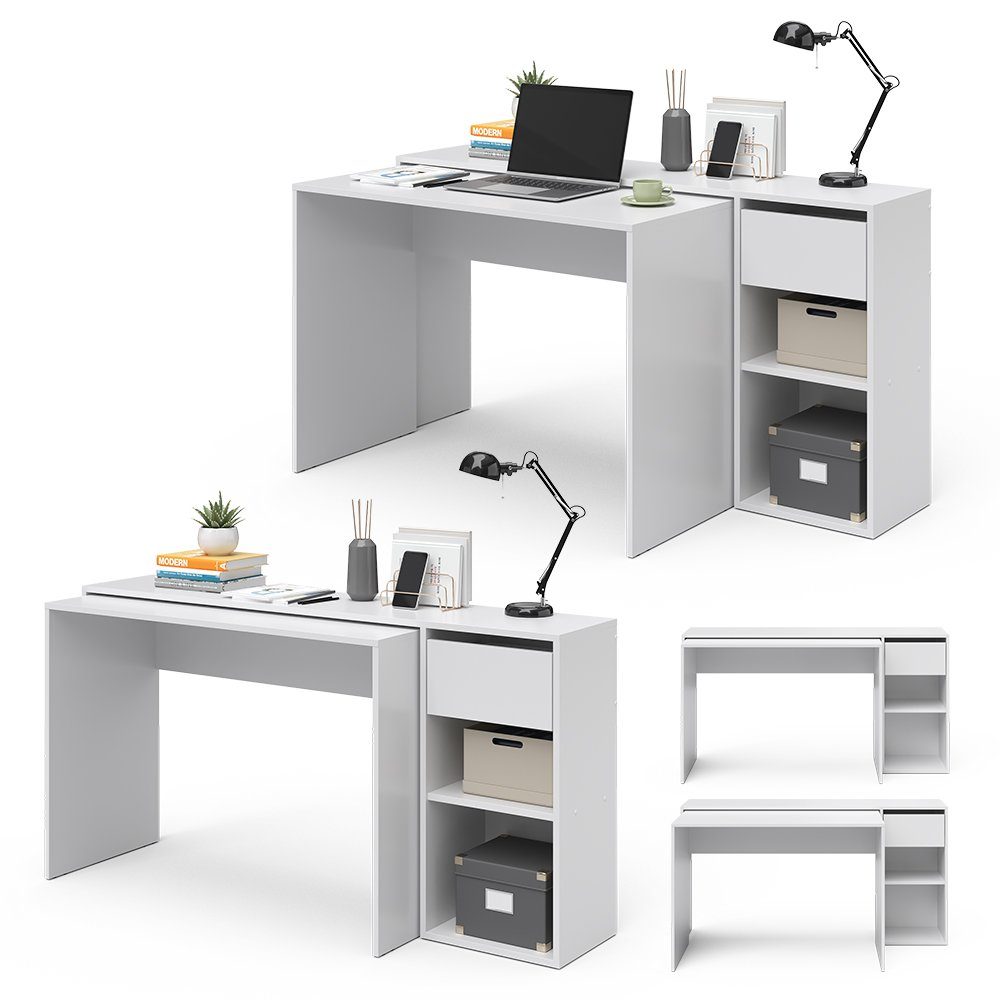 Vicco Schreibtisch Ben, Weiß, 145 x 46.4 cm