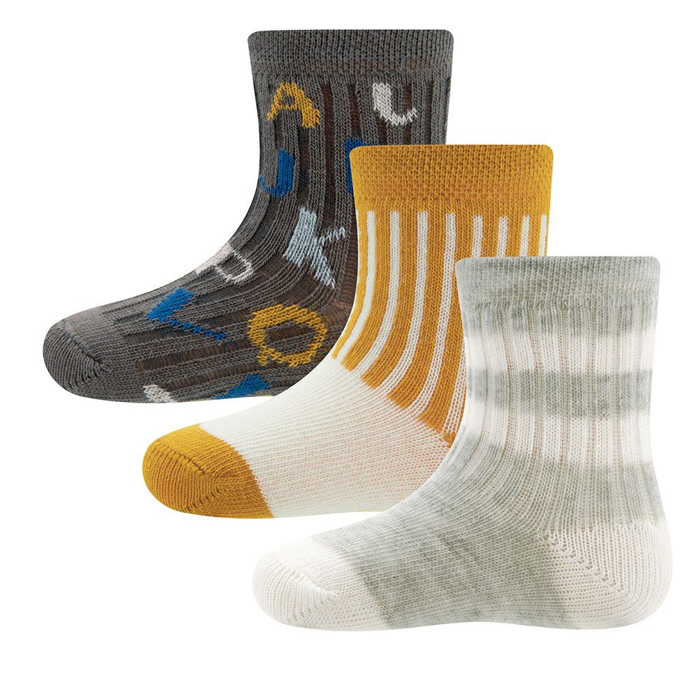 Ewers Socken Socken 3er Pack Rippe/Buchstaben (3-Paar)