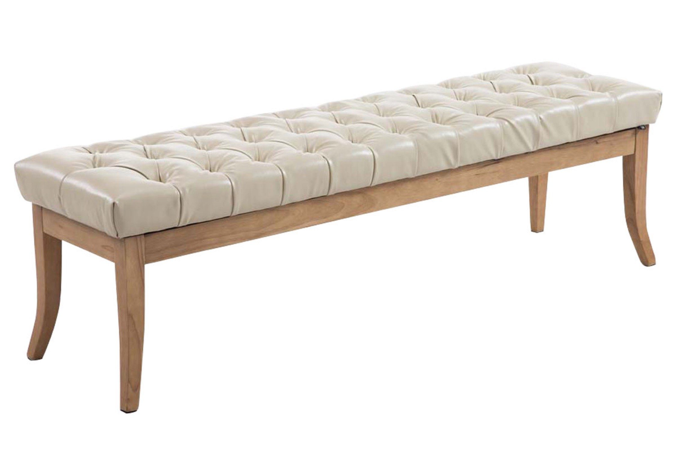 (HxBxT): Polsterbank x x cm - 46 cm Romeo stabilem 150 Holzgestell, kg 22 mit 38 Chesterfield Sitzbank Sitzbank Maße im 150 Gewicht: 1-St), - Design (Kunstleder creme TPFLiving