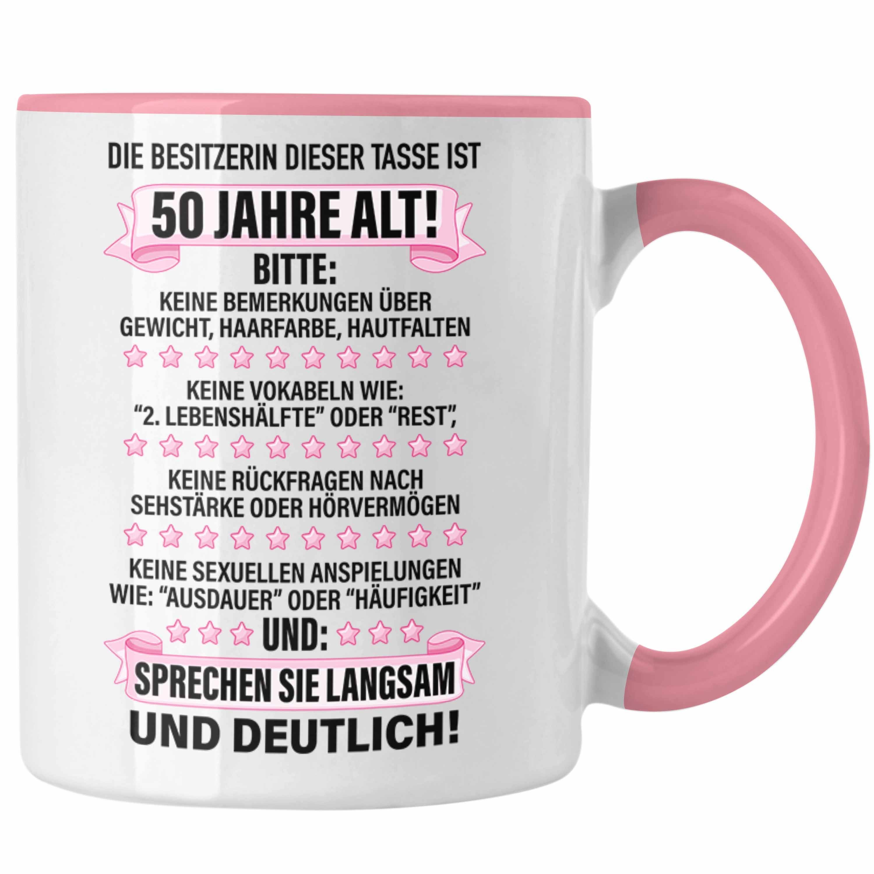 Trendation Tasse Trendation - 50. Geburtstag Frauen Tasse Geschenk Geschenkidee 50er Geburtstag Spruch Perfektion Mama Mutter Lustiger Spruch Witzig