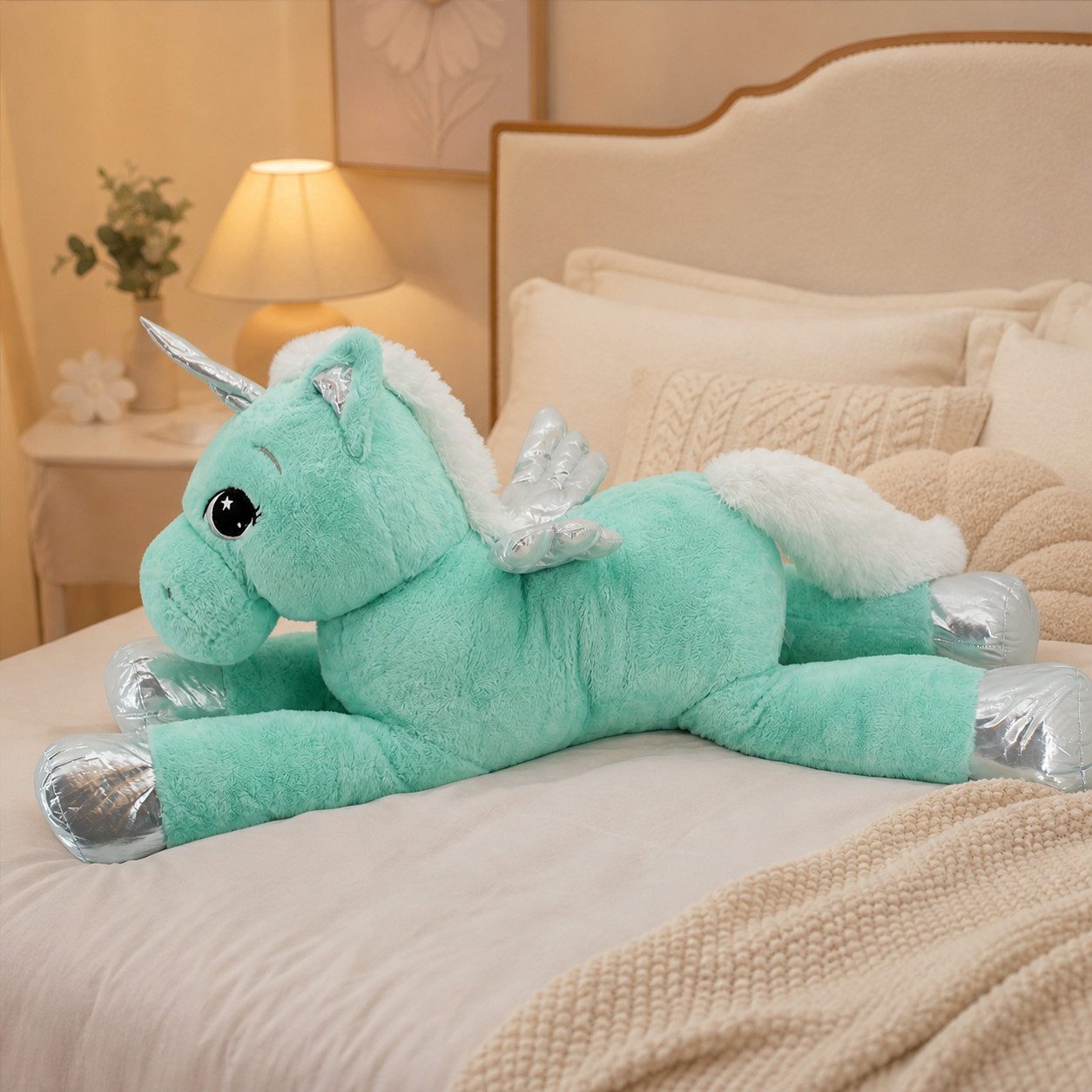 Sweety-Toys Kuscheltier Sweety Toys 11957 Einhorn Kuscheltier 115 cm türkis-Mint