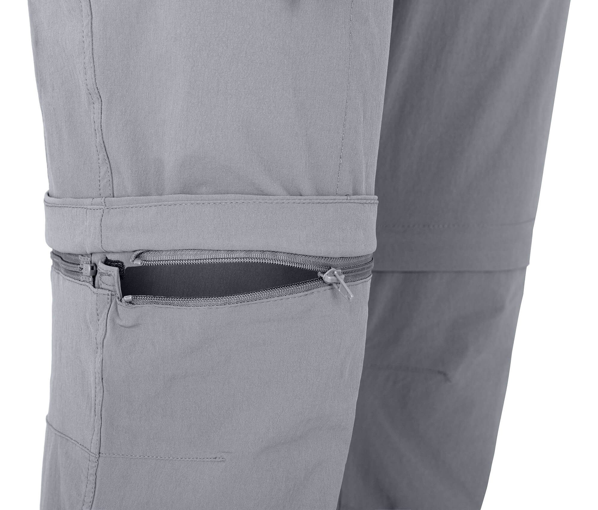 Bergson Outdoorhose BAKER ZIPP-Off Herren Wanderhose, vielseitig, pflegeleicht, Normalgrößen, hellgrau