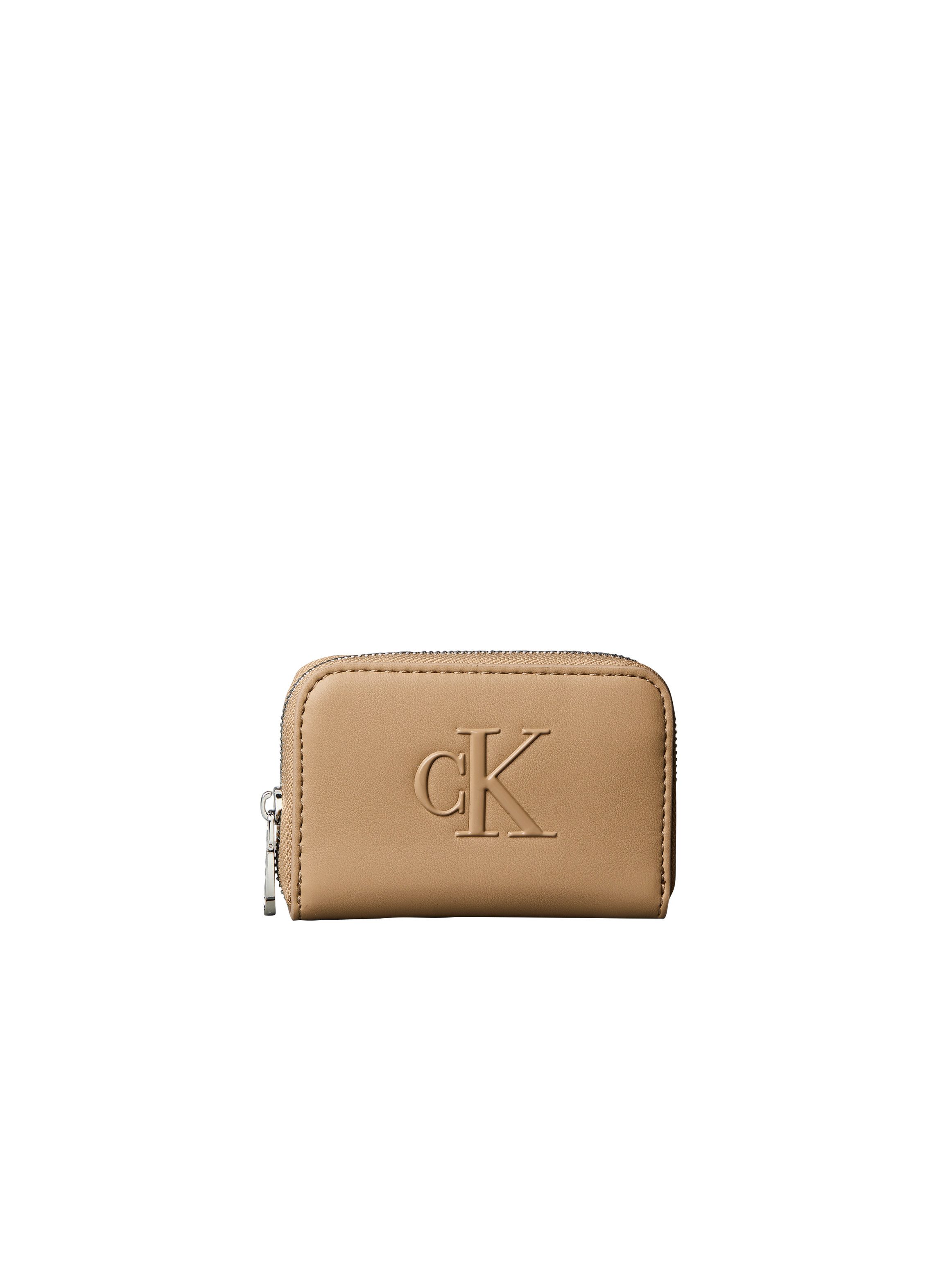 Calvin Klein Geldbörse BOLD CK MEDIUM ZIP AROUND, Mini Portemonnaie, Geldbeutel, Money Pocket mit CK-Logo